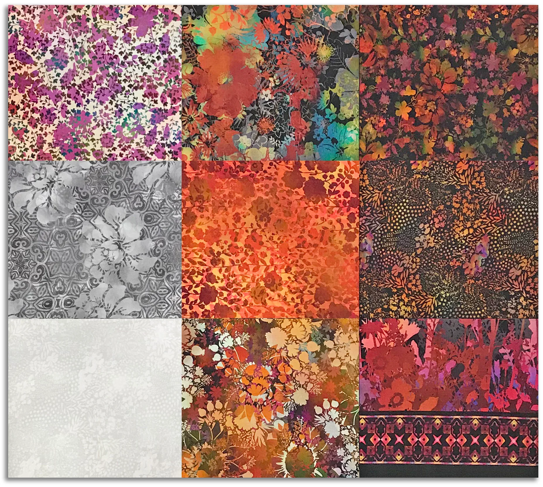 Matt's In The Beginning Pre-Cut 9 Piece Fat Quarter Bundle - I Dream In Color - Red/Neutrals - Image 2