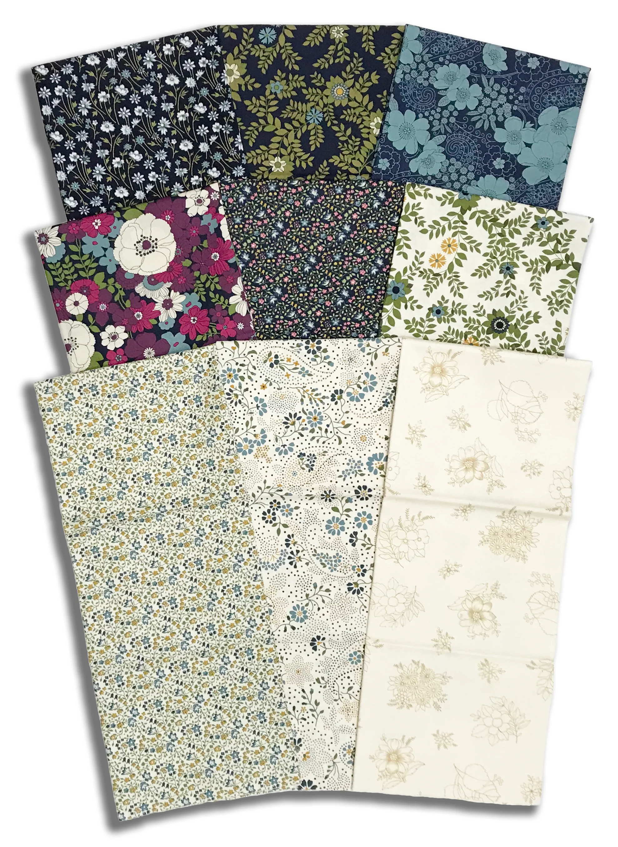 Matt's Moda Pre-Cut 9 Piece Half Yard Bundle - Chelsea Garden - Midnight