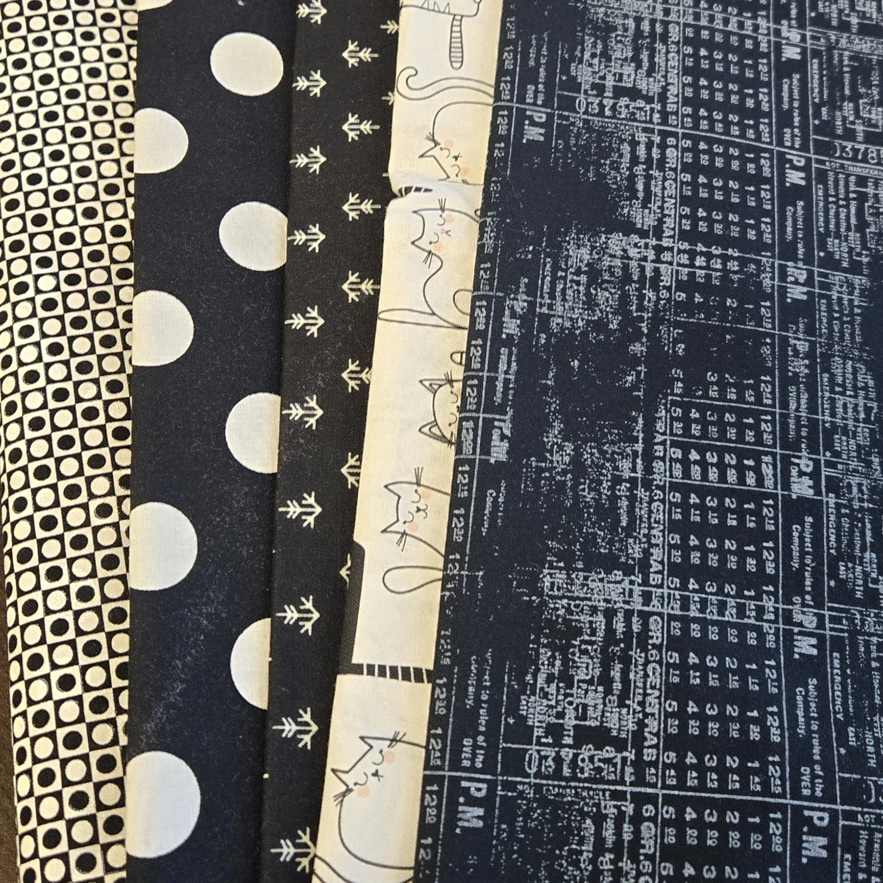 Matt's Mystery Bundles -  3.828 yards - Black & White #8- Assorted Remnants