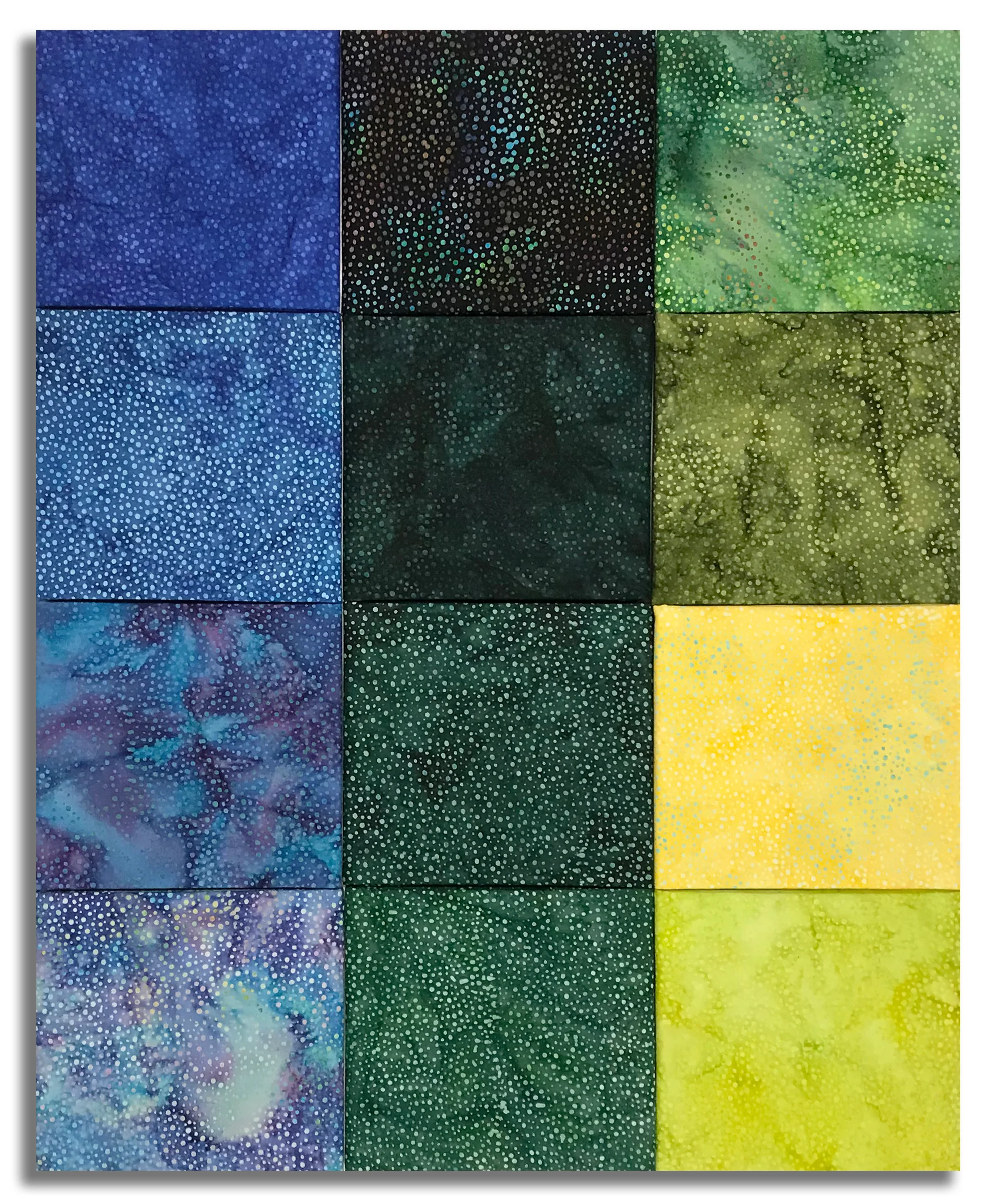 Matt's Pre-Cut 12 Piece Fat Quarter Bundle - Hoffman Bali Chops 885 - Blues & Greens - Image 2