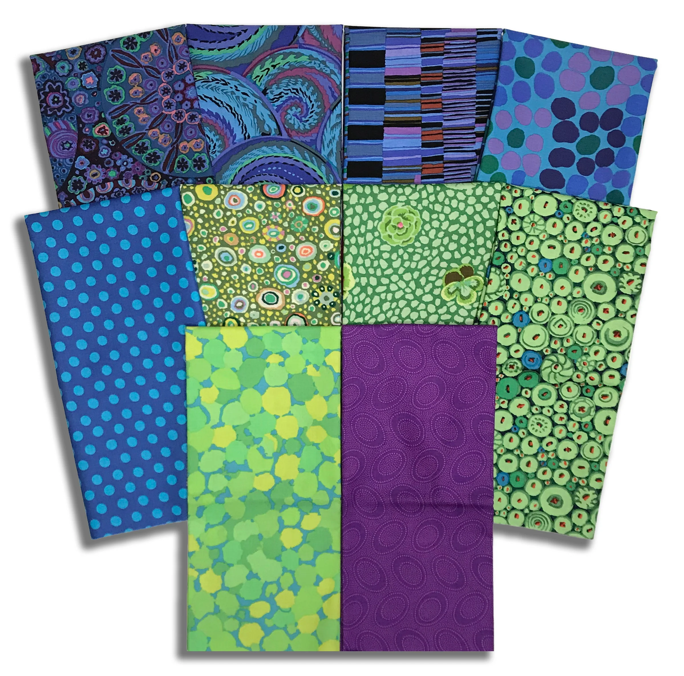 Matt's Pre-Cut Kaffe Fassett 10 Piece Half Yard Bundle - Peacock