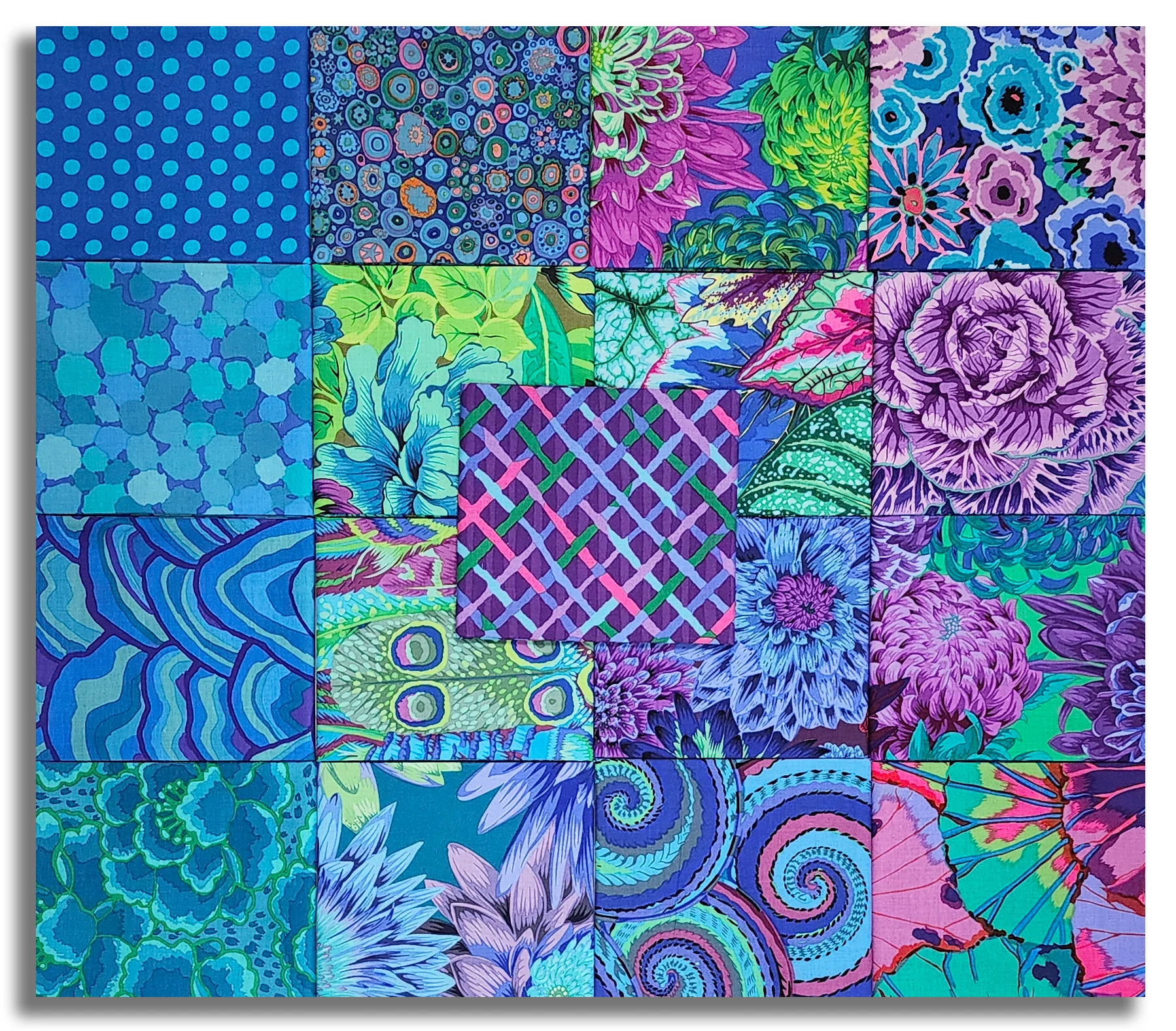 Matt's Pre-Cut Kaffe Fassett 17 Piece Fat Quarter Bundle - Best Blues - Image 2