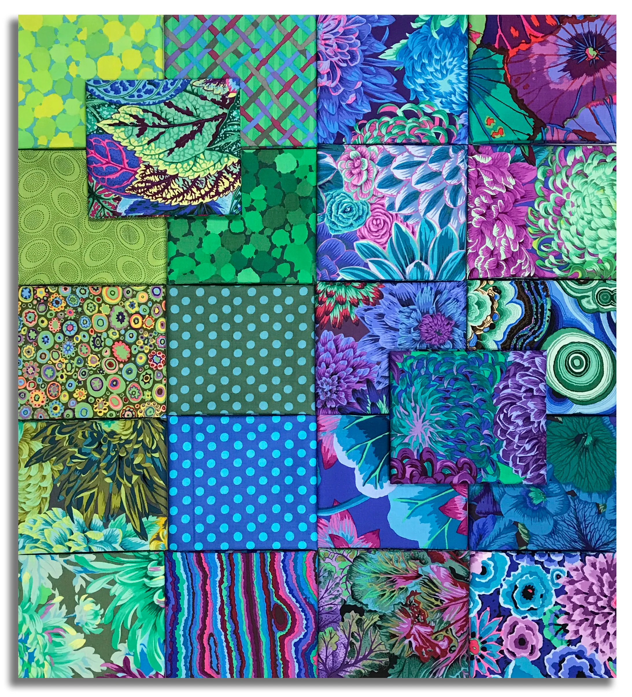 Matt's Pre-Cut Kaffe Fassett 22 Piece Fat Quarter Bundle - Royal Garden - Image 2