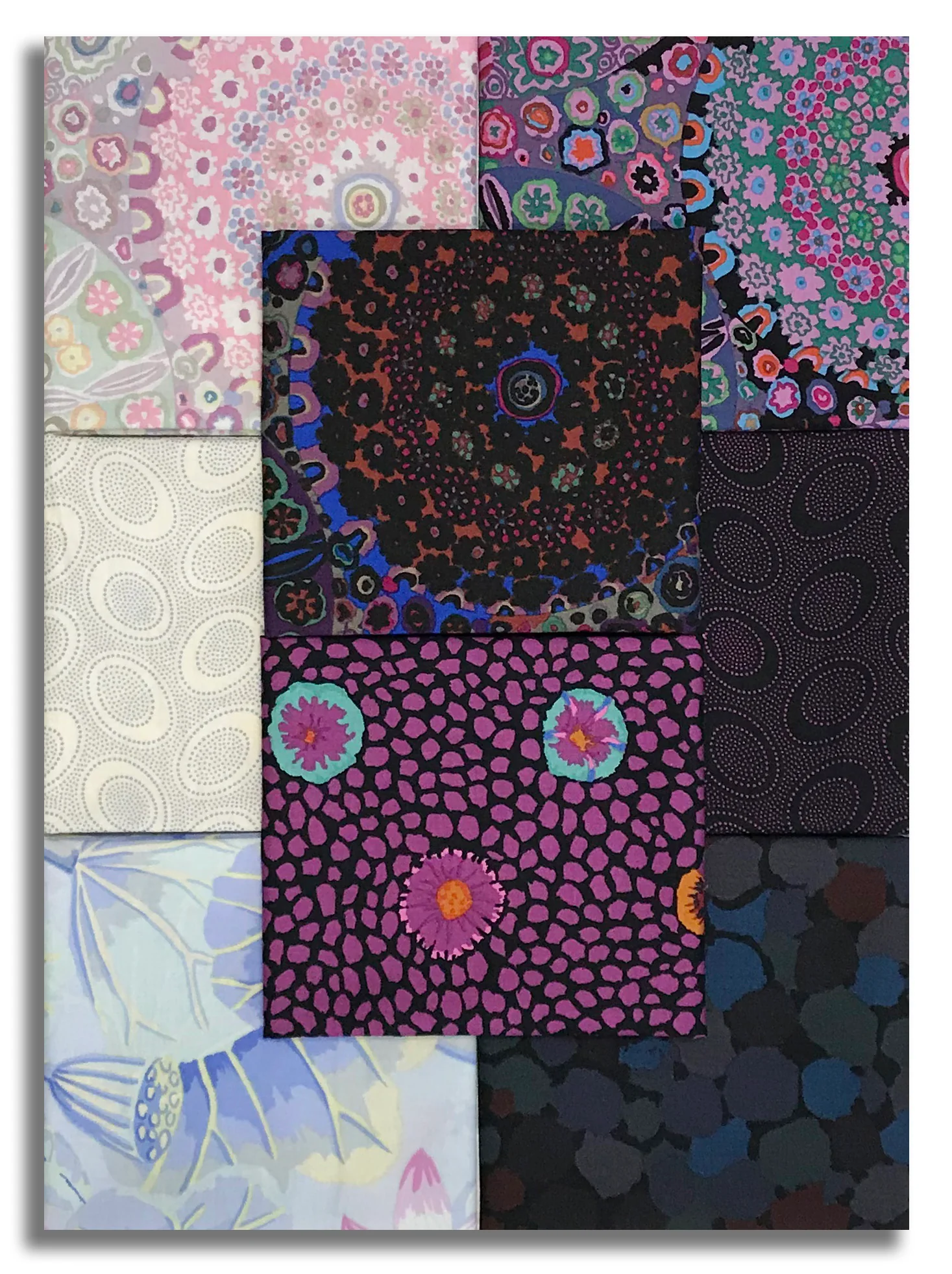 Matt's Pre-Cut Kaffe Fassett 8 Piece Fat Quarter Bundle - Black Ink - Image 2