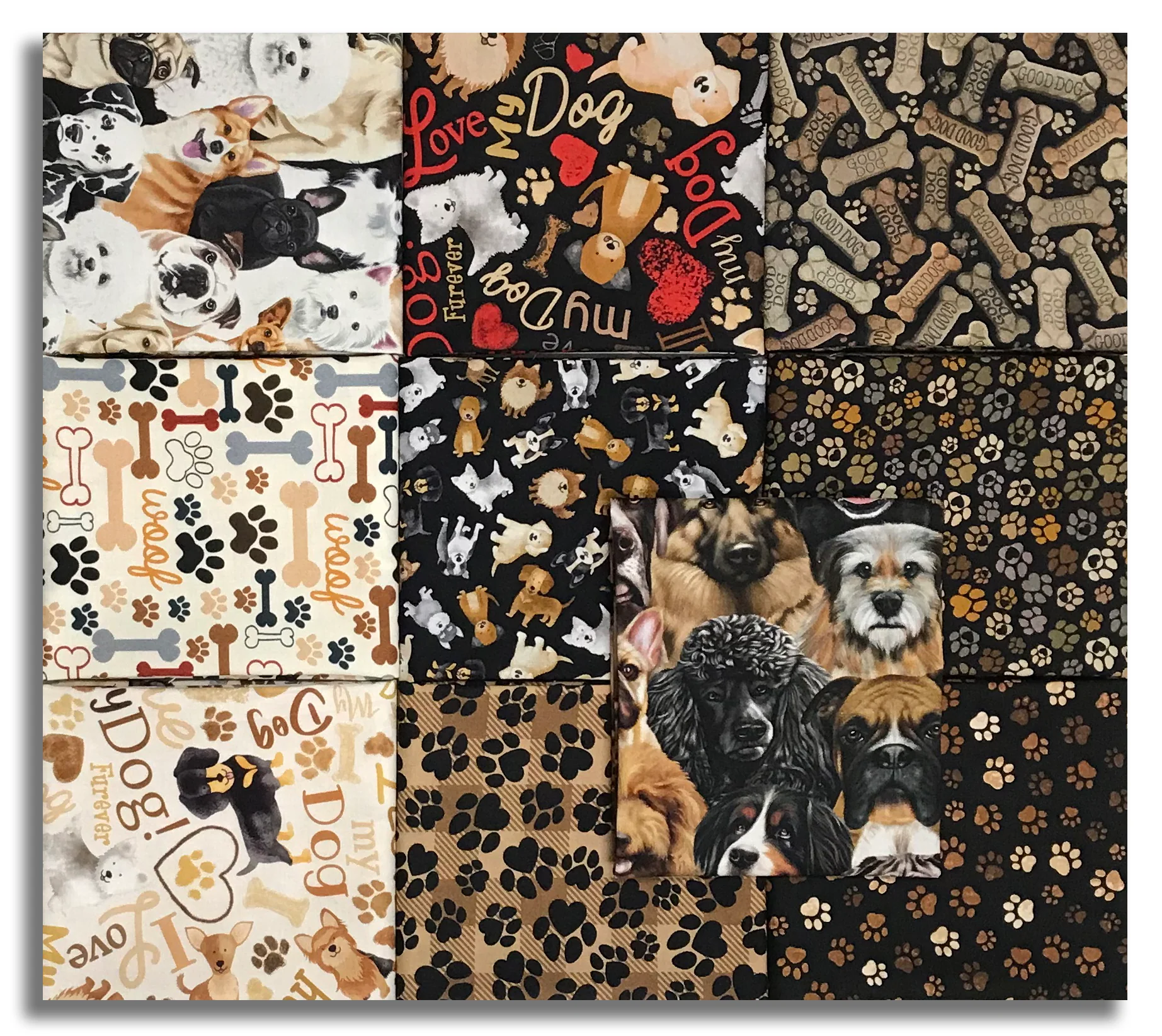 Matt's Timeless Treasures Pre-Cut 10 Piece Fat Quarter Bundle - Happiness Has Paws - Image 2
