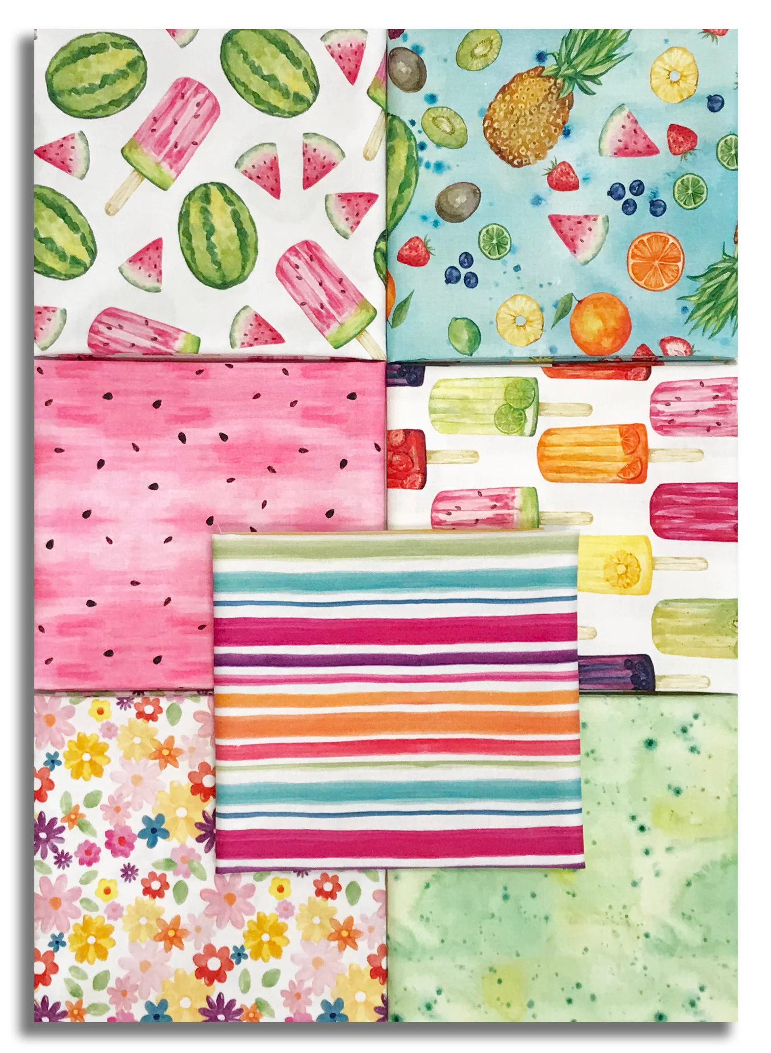 Matt's Timeless Treasures Pre-Cut 7 Piece Fat Quarter Bundle - Fruity Popsicles - Image 2