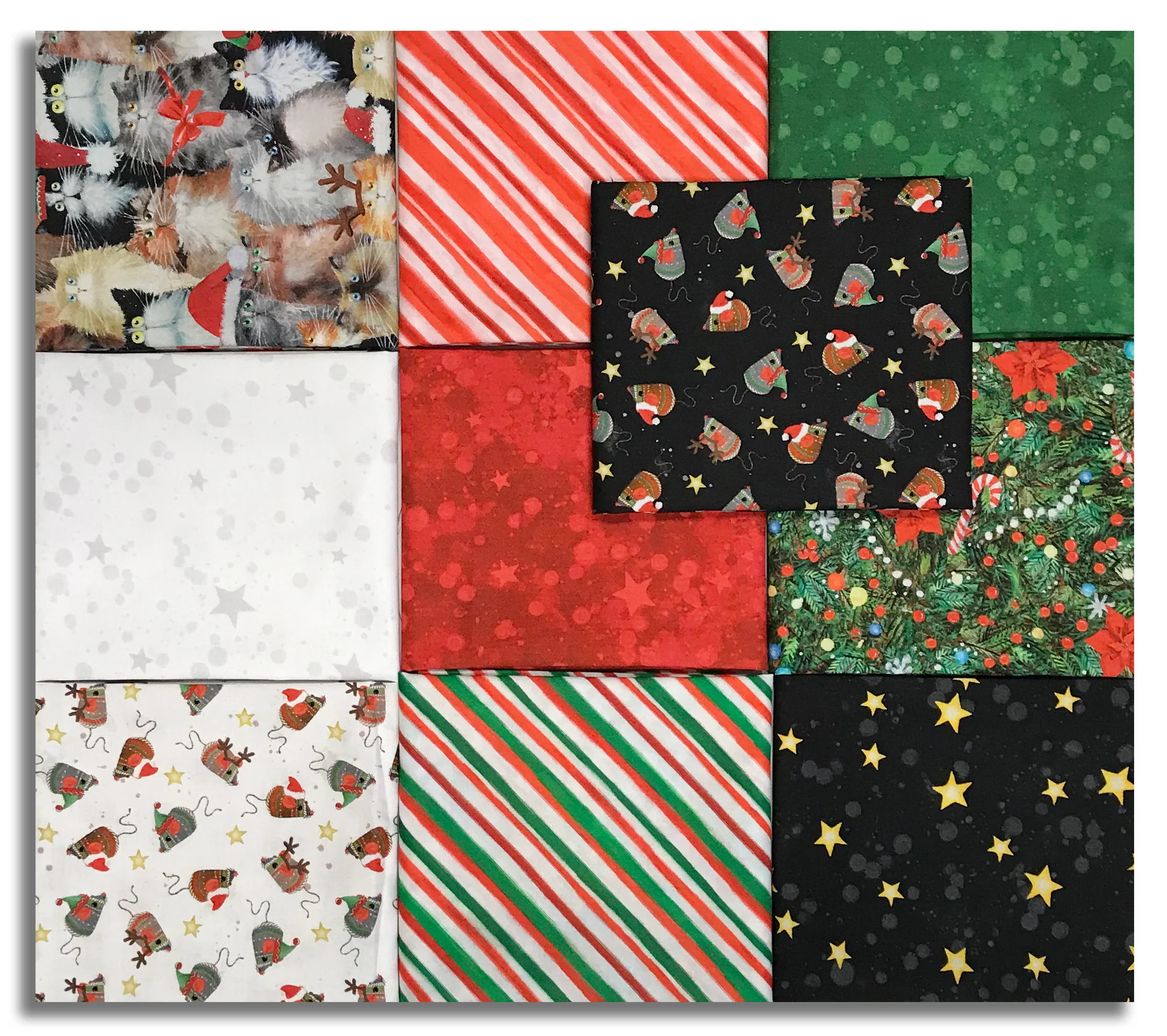 Matt's Windham Pre-Cut 10 Piece Fat Quarter Bundle - Meowy Christmas - Image 2