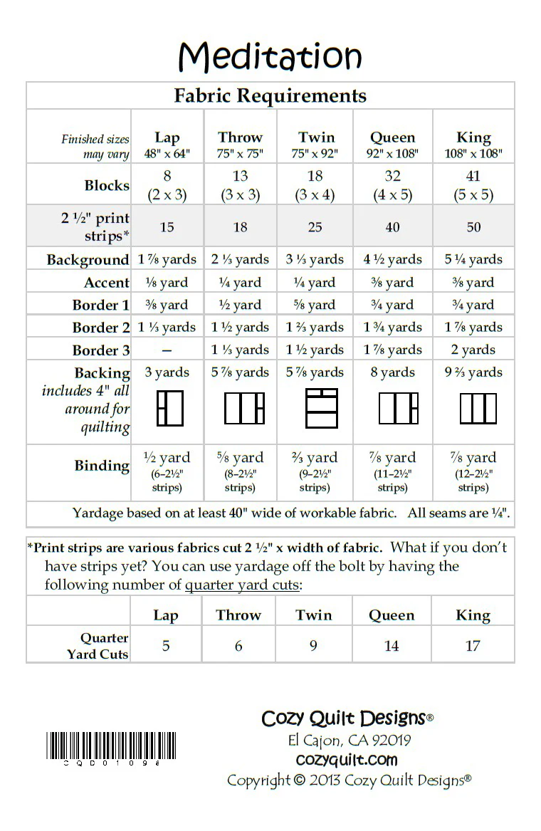 MEDITATION - Cozy Quilt Designs Pattern - Image 2