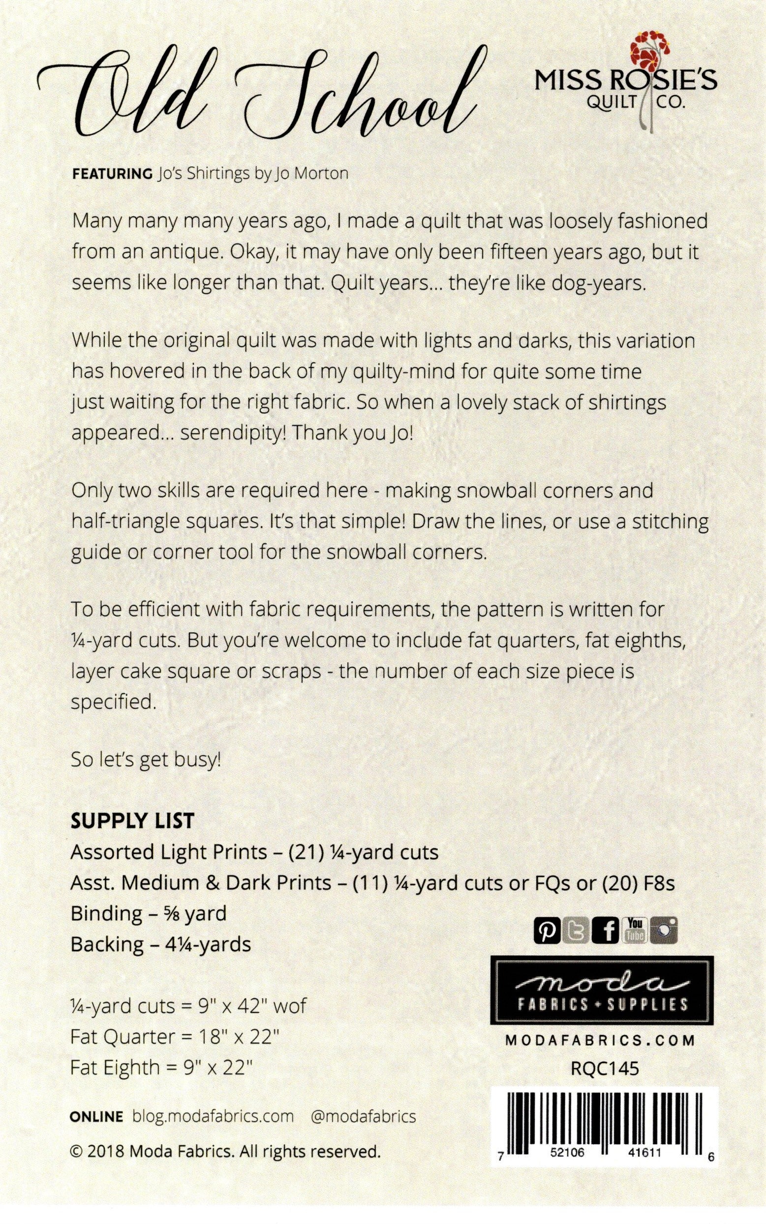 OLD SCHOOL - Miss Rosie's Quilt Co. Quilt Pattern - Image 2