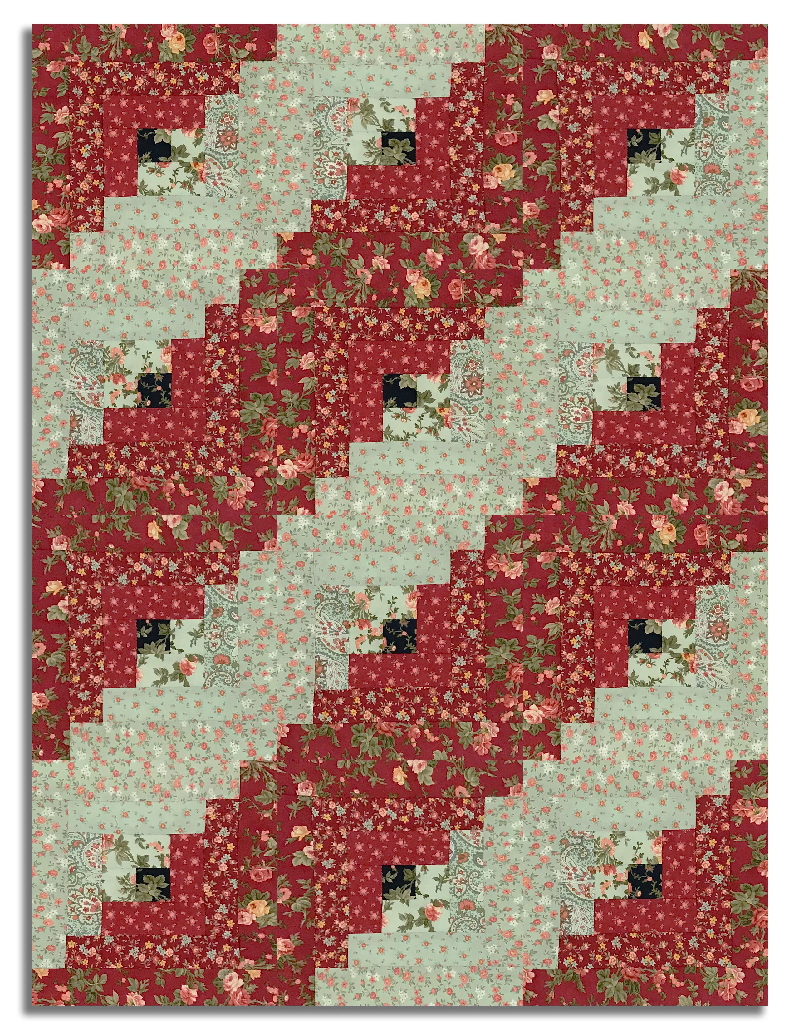 Moda 3 Sisters Pre-cut 12 Block Log Cabin Quilt Kit - Ambiance - Rose - Image 3
