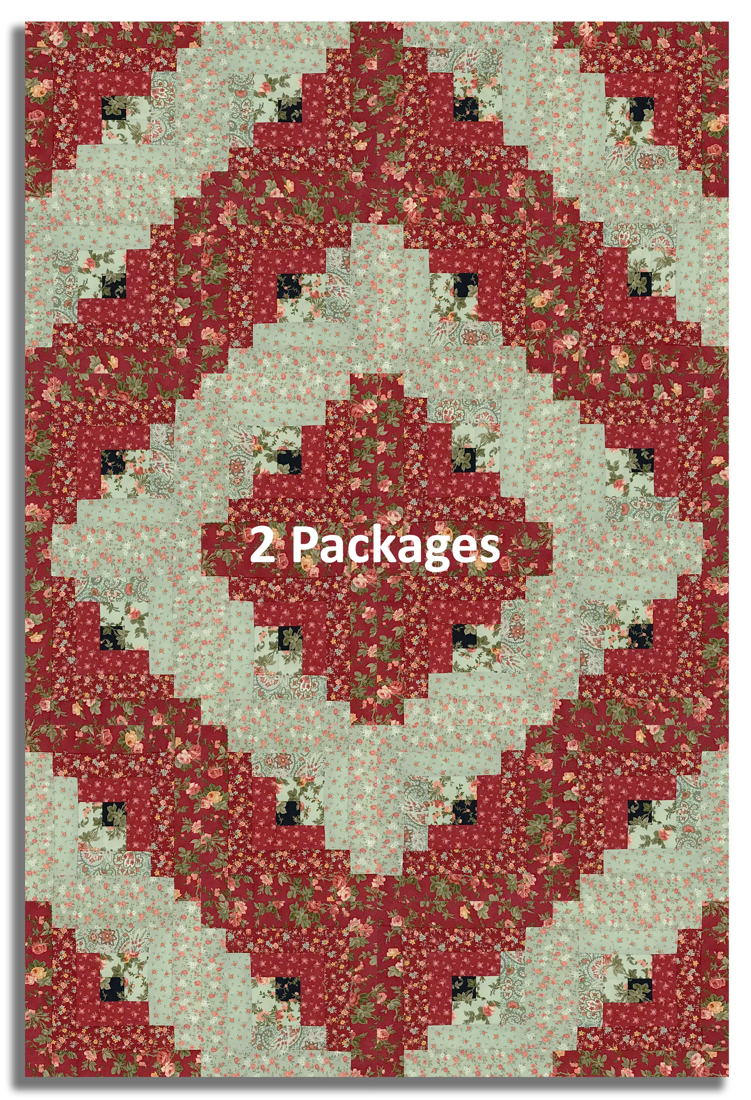 Moda 3 Sisters Pre-cut 12 Block Log Cabin Quilt Kit - Ambiance - Rose - Image 4