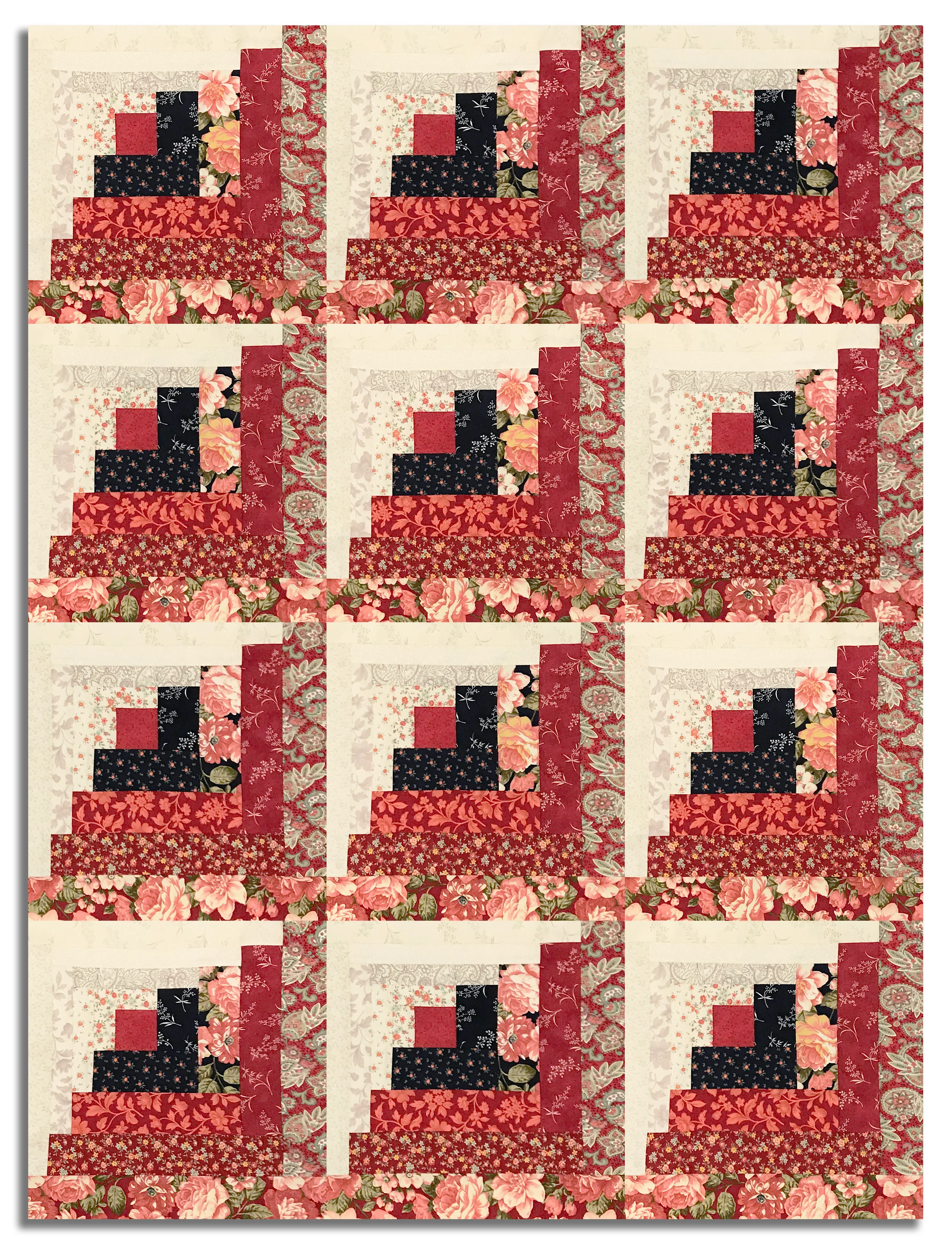Moda 3 Sisters Pre-Cut Curvy Log Cabin Quilt Kit - Ambiance - Rose - Image 2