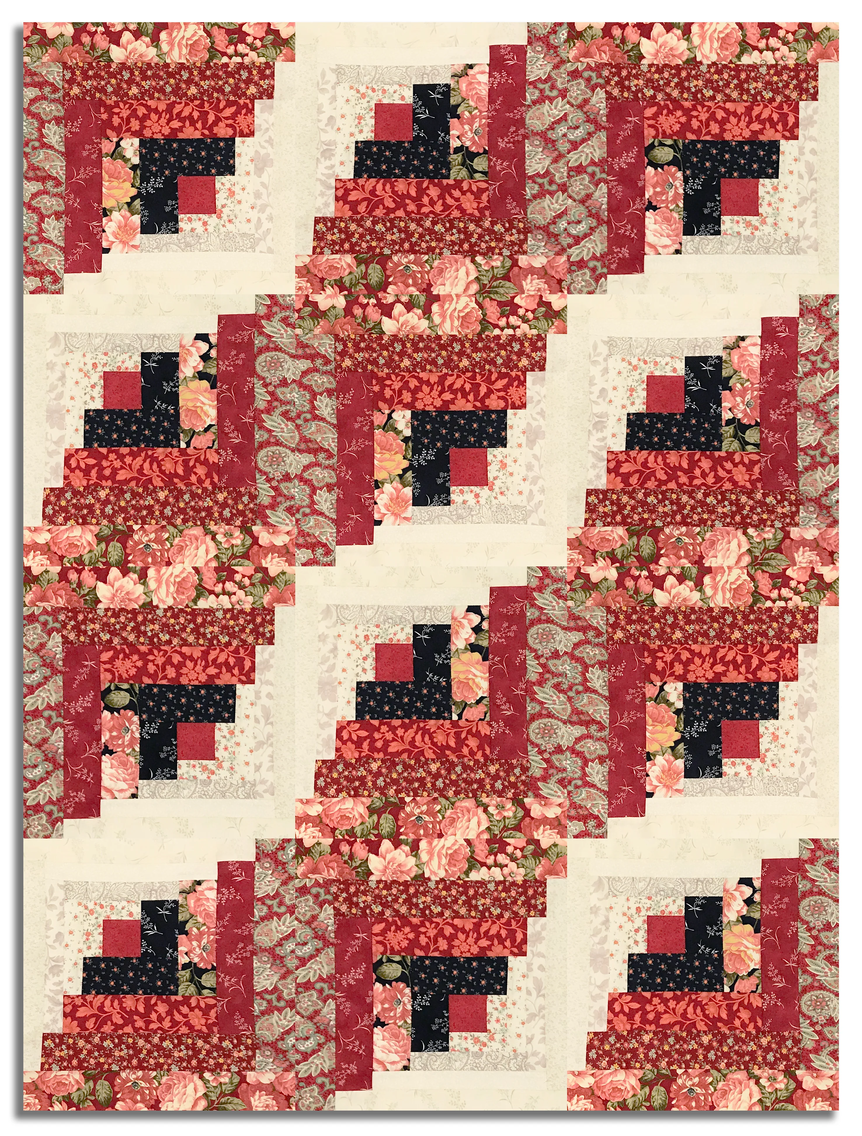 Moda 3 Sisters Pre-Cut Curvy Log Cabin Quilt Kit - Ambiance - Rose - Image 3