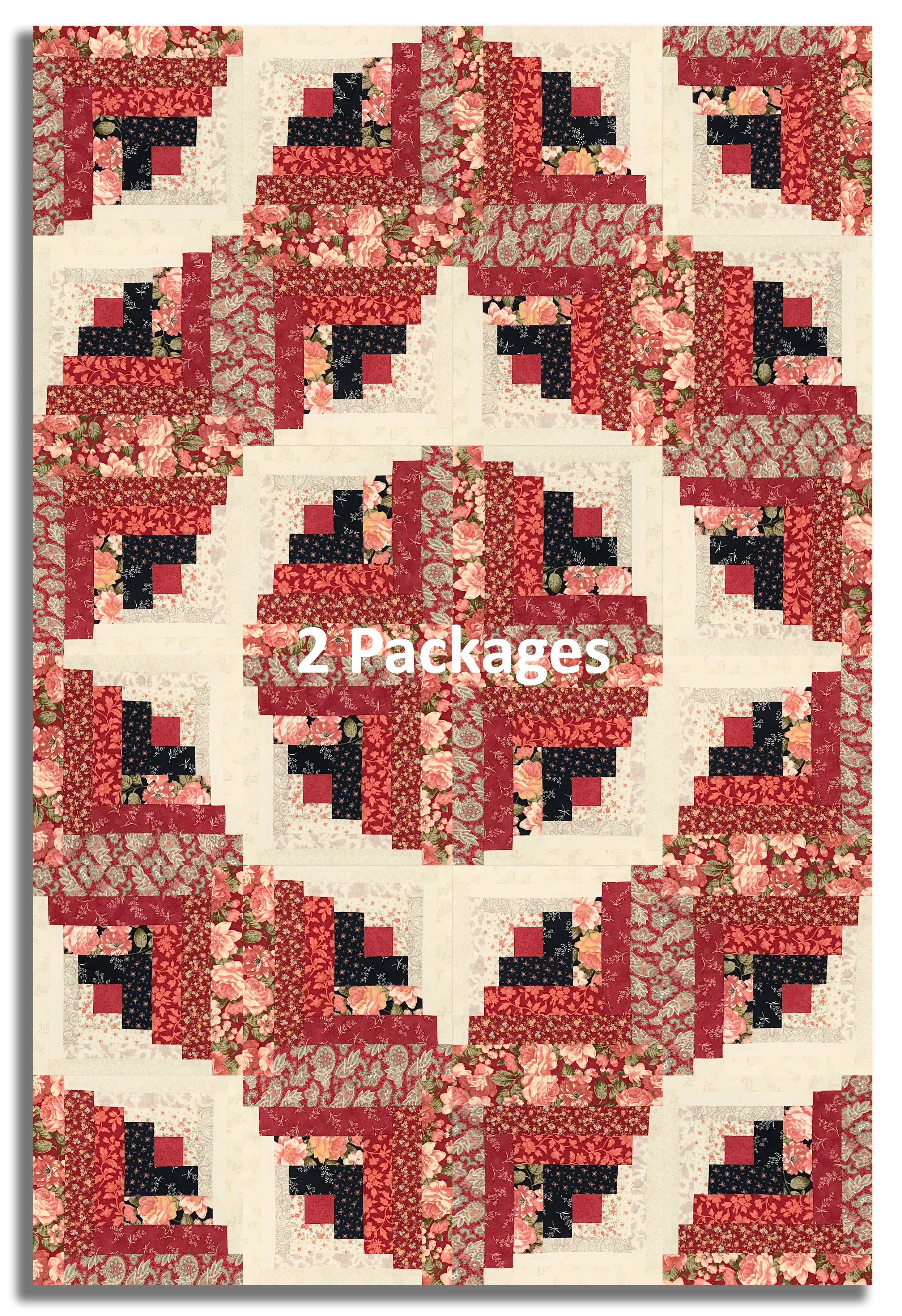 Moda 3 Sisters Pre-Cut Curvy Log Cabin Quilt Kit - Ambiance - Rose - Image 4