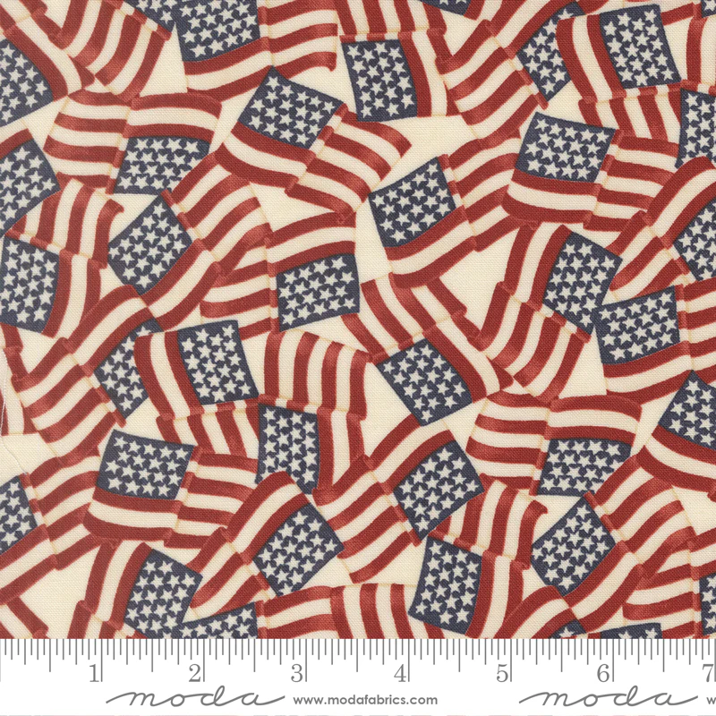 Moda America 250 Years 56180 11 Parchment Waving Flags By The Yard