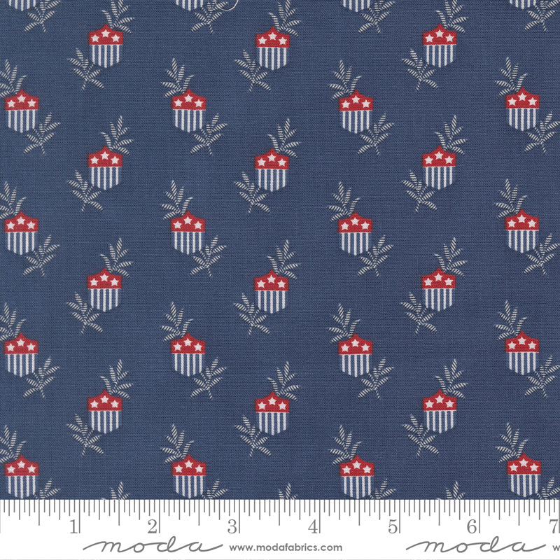 Moda American Gatherings III 49320 14 Nautical Blue Star Shield By The Yard