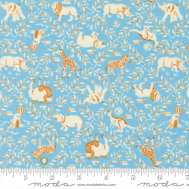 Moda Animal Park Fun 20964 13 Sky Animal Plaid By The Yard