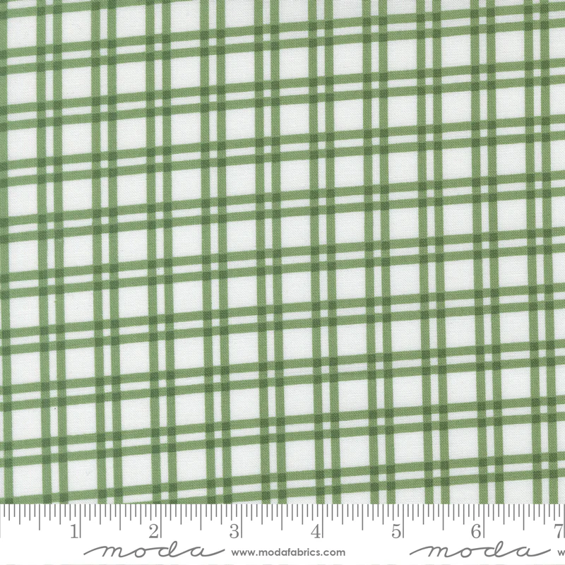 Moda Blueprint 55332 28 White Grass Plaid By The Yard