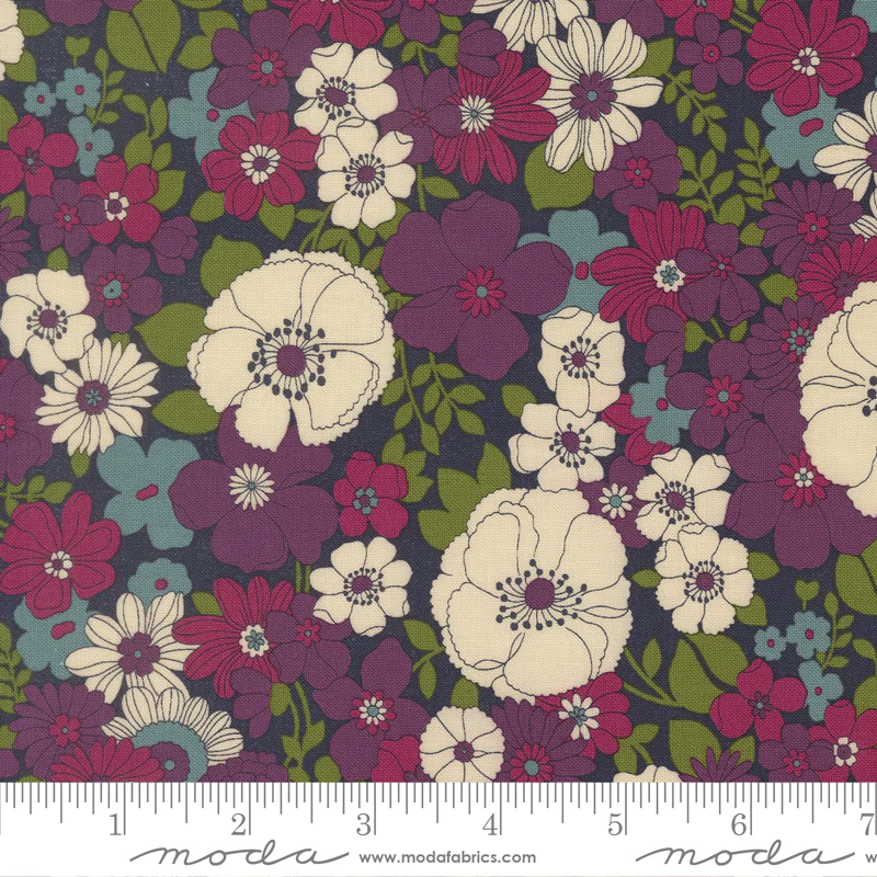 Moda Chelsea Garden 33850 19 Midnight Flower Show By The Yard