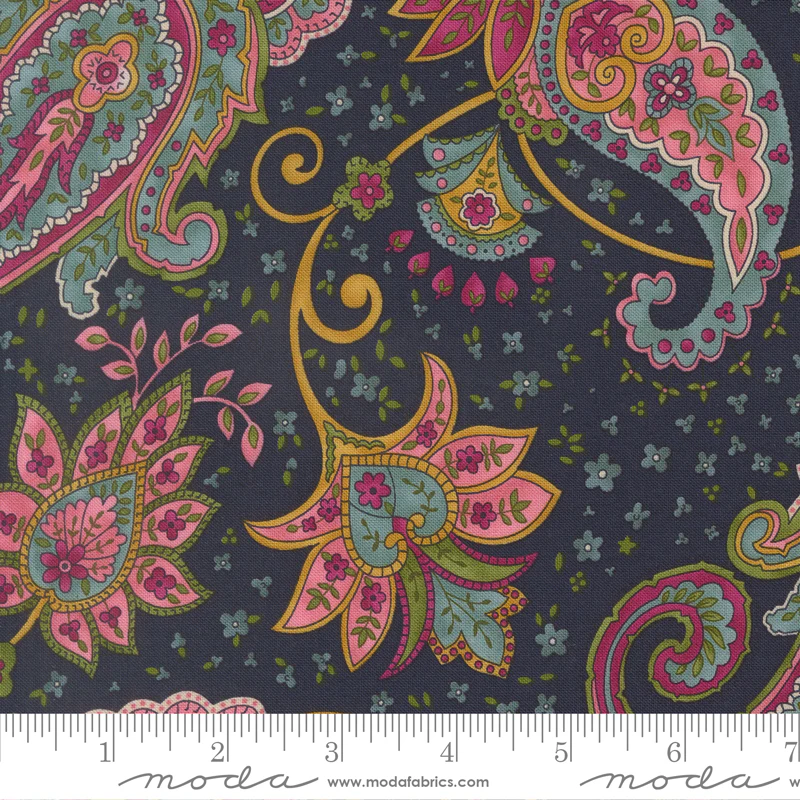 Moda Chelsea Garden 33851 19 Midnight Posh Paisley By The Yard