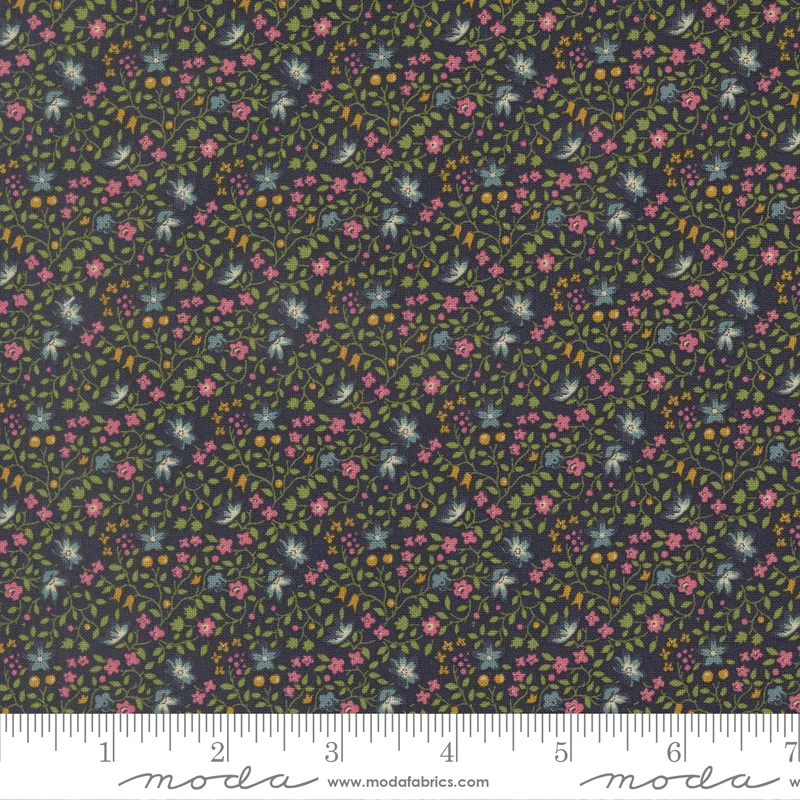 Moda Chelsea Garden 33857 19 Midnight Ambling Vine By The Yard