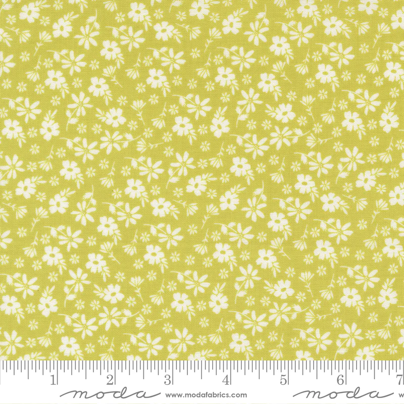 Moda Delightfully Yours 37701 14 Chartreuse Blossoms 1.75