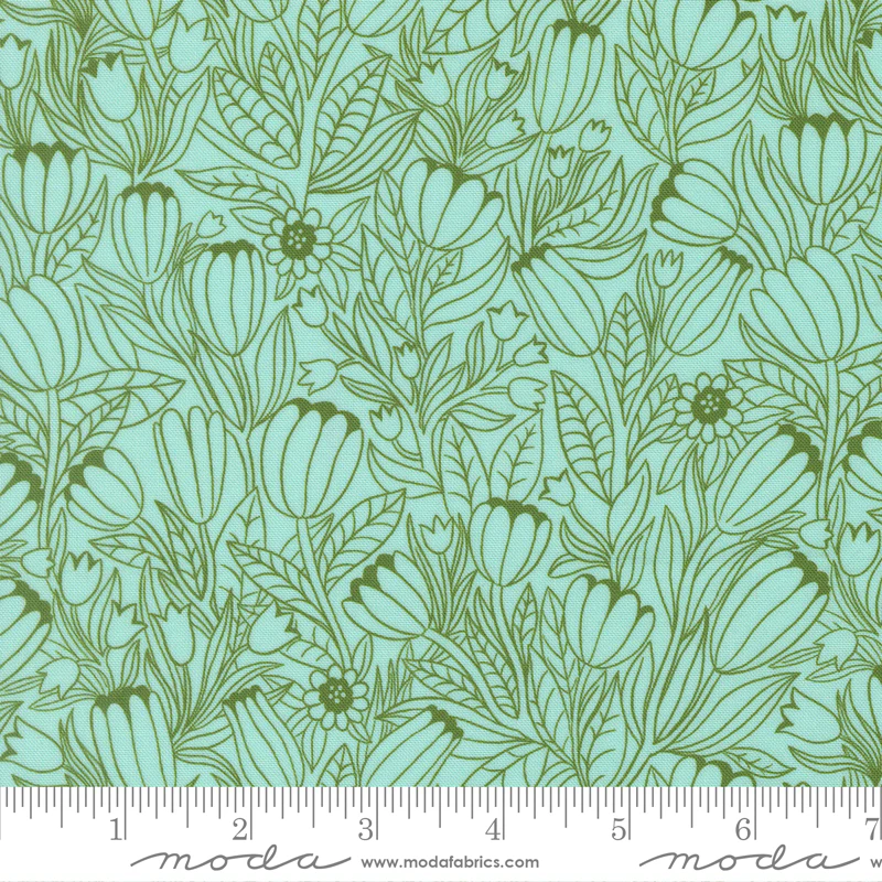 Moda Floral Fondant 14132 16 Sky Tulip By The Yard
