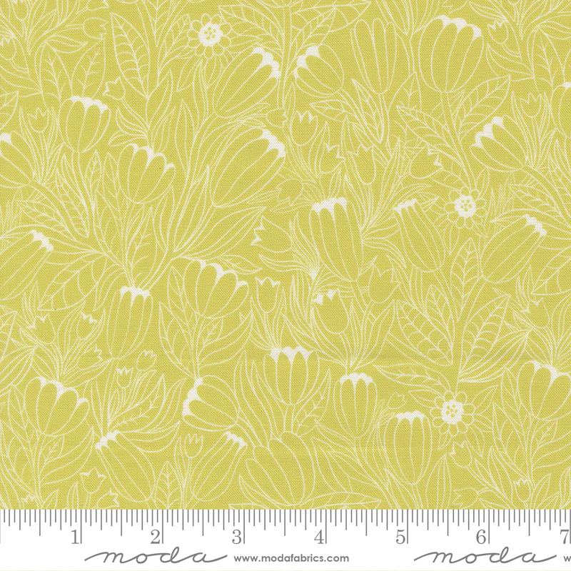 Moda Floral Fondant 14132 17 Citrine Tulip By The Yard