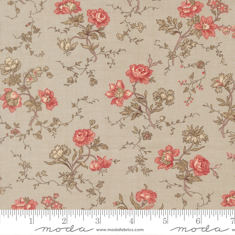 Moda - French General - Fleur De Paris 13991 13 Smoke Parterre By The Yard