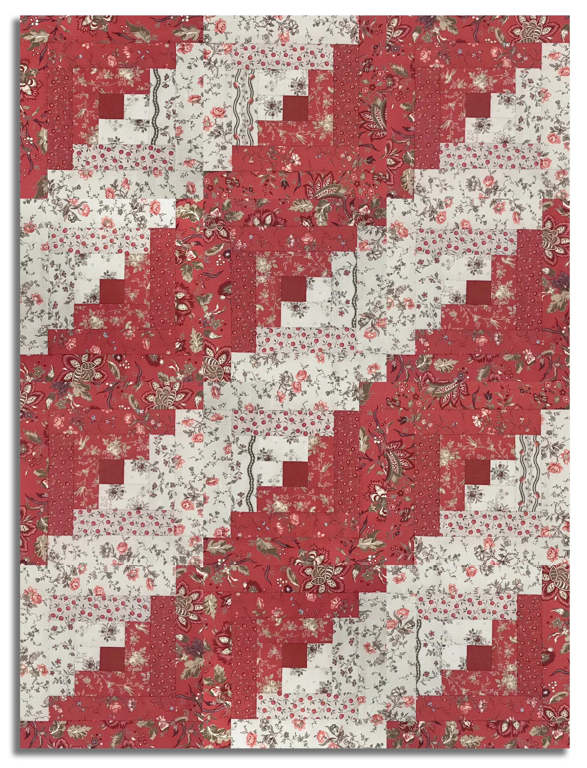 Moda French General Pre-cut 12 Block Log Cabin Quilt Kit - Fleur De Paris - Garance - Image 3