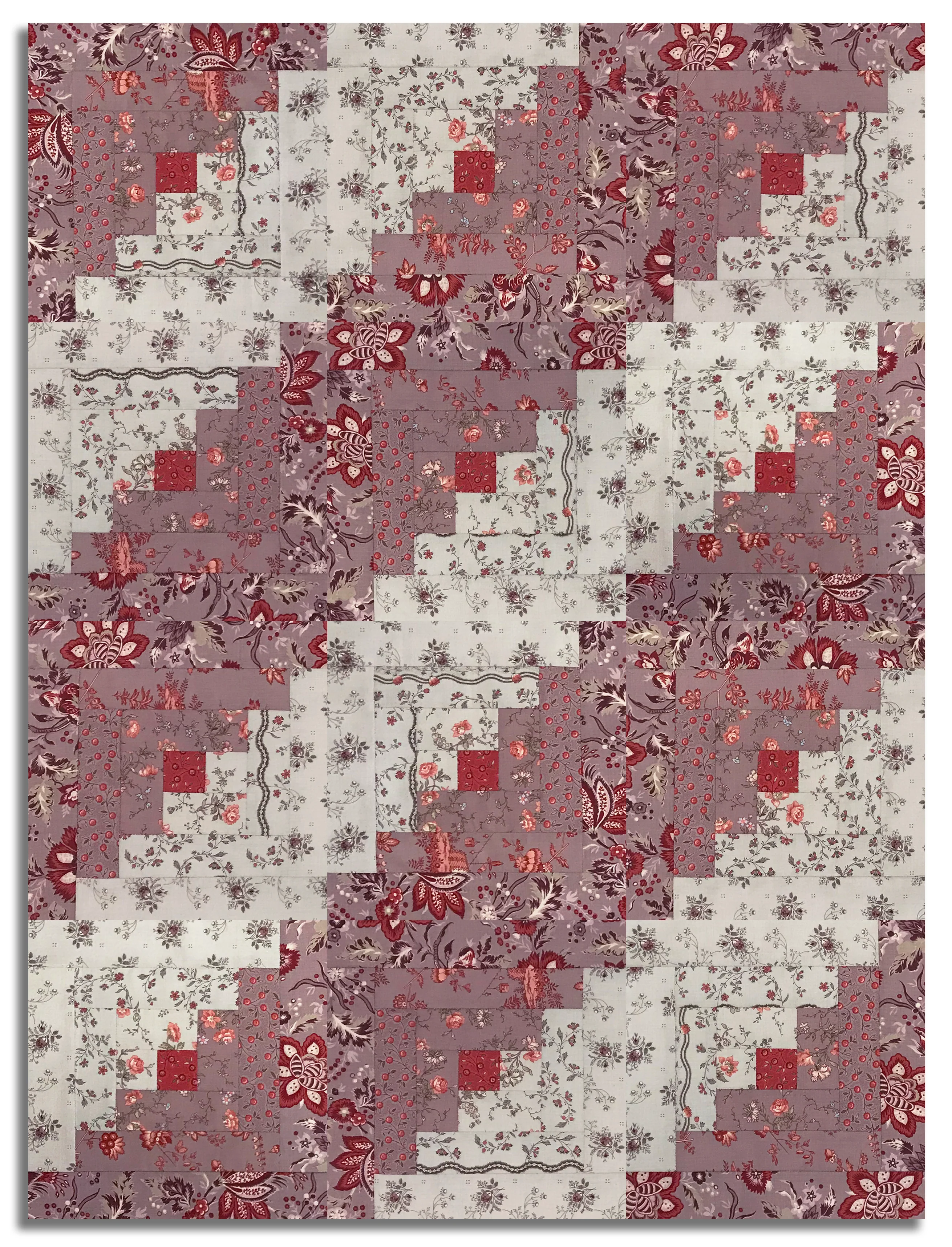 Moda French General Pre-cut 12 Block Log Cabin Quilt Kit - Fleur De Paris - Lavender - Image 3