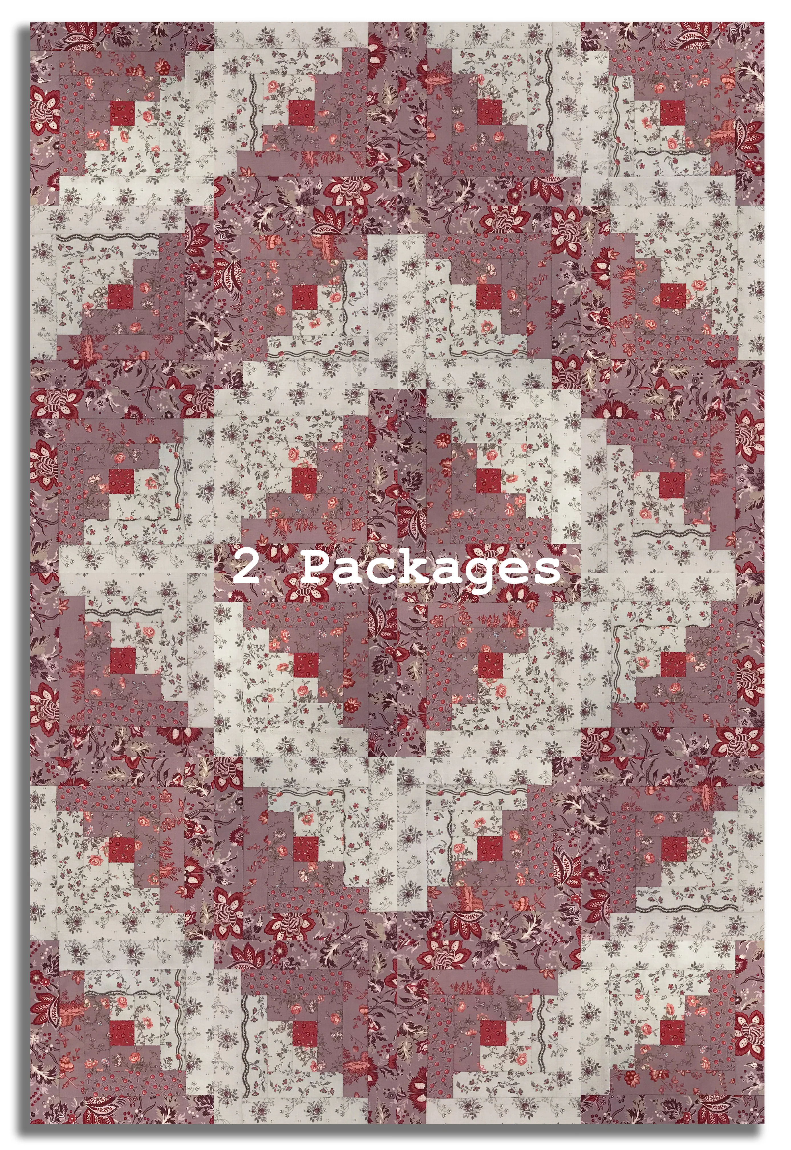 Moda French General Pre-cut 12 Block Log Cabin Quilt Kit - Fleur De Paris - Lavender - Image 4