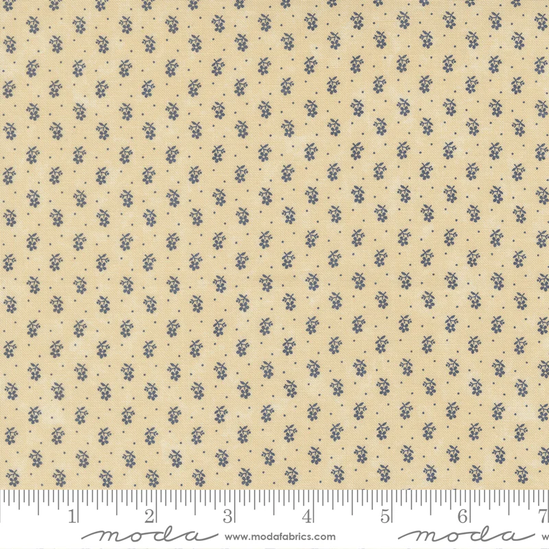 Moda Kansas Troubles - Bluebird's Nest 9805 21 Tan Tiny Buds By The Yard