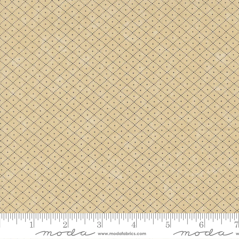 Moda Kansas Troubles - Bluebird's Nest 9808 11 Tan Dot Check By The Yard