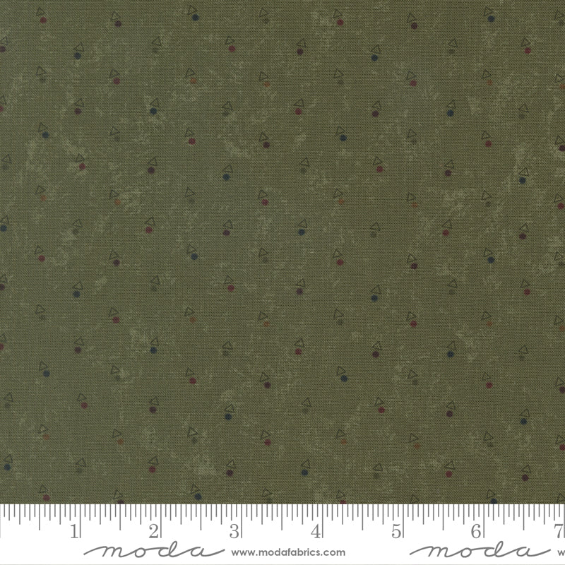 Moda Kansas Troubles - Quail Run 9836 15 Grass Triangle Dot By The Yard