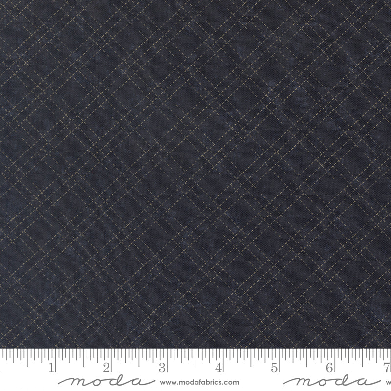 Moda Kansas Troubles - Quail Run 9837 14 Indigo Stitched Plaid By The Yard