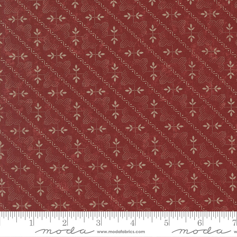 Moda Kansas Troubles - Wheatland 9794 13 Currant Arbor Vine Stripes By The Yard