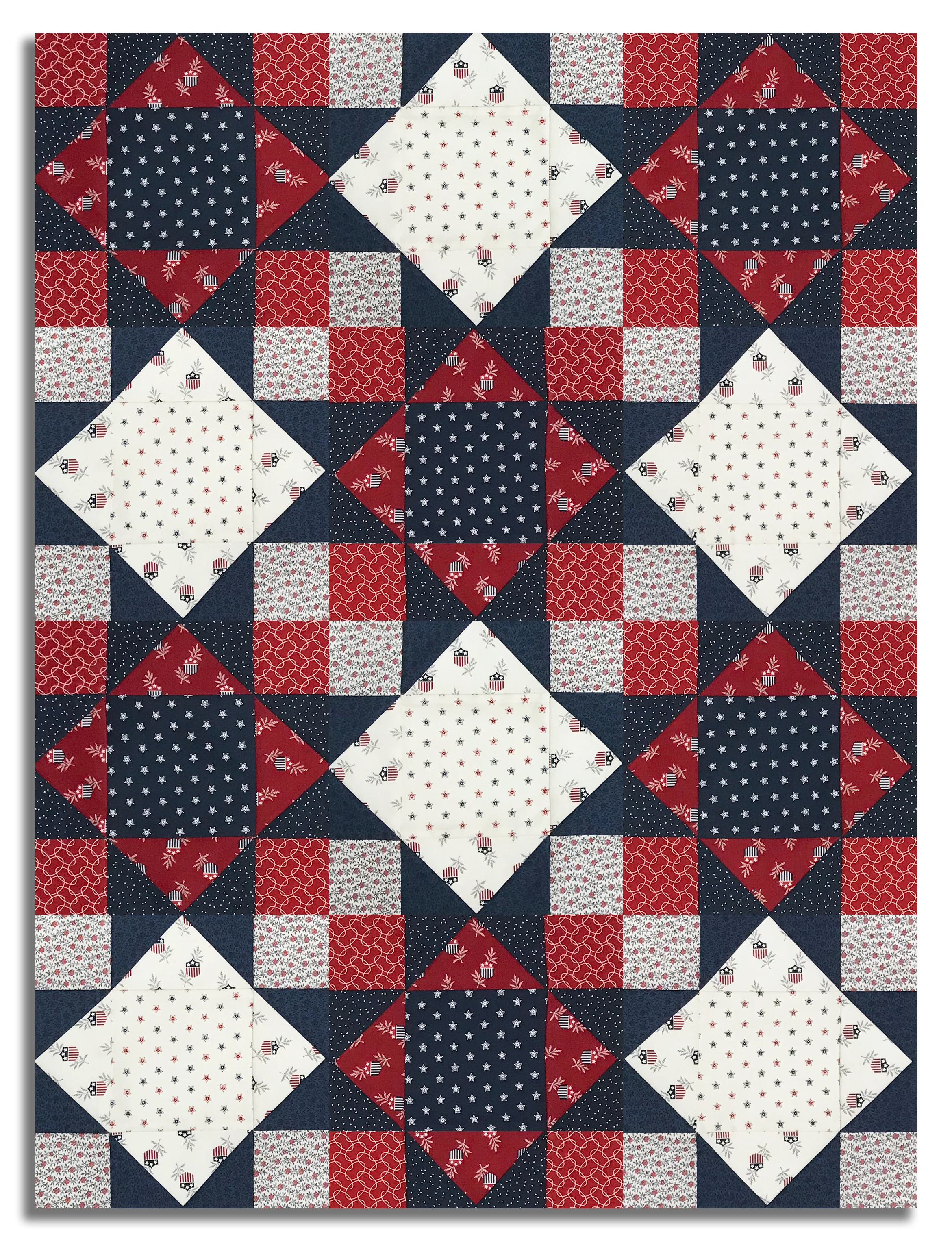 Moda Pre-Cut 12 Block King's Crown Quilt Kit - American Gatherings III