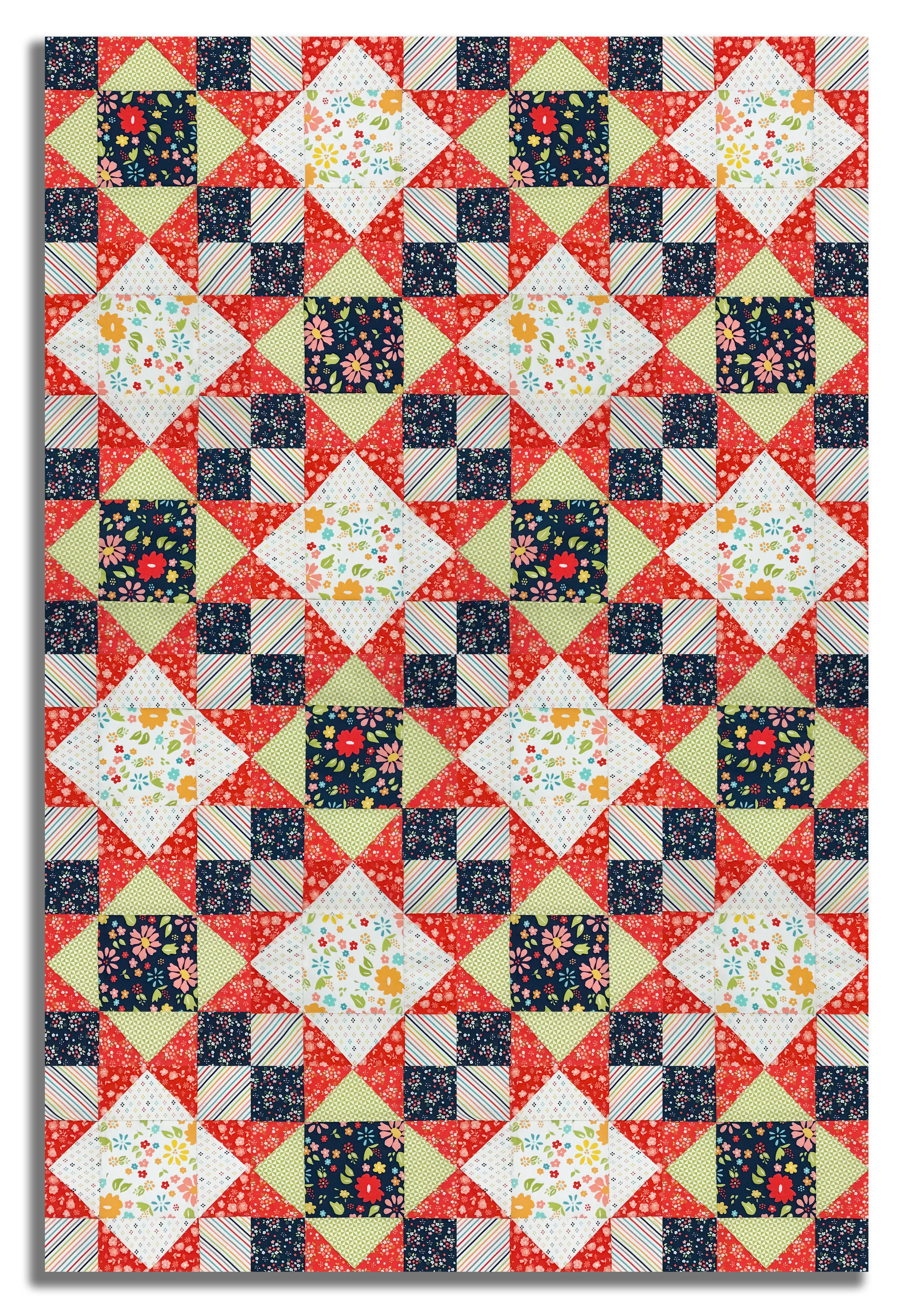 Moda Pre-Cut 12 Block King's Crown Quilt Kit - Delightfully Yours - Image 4