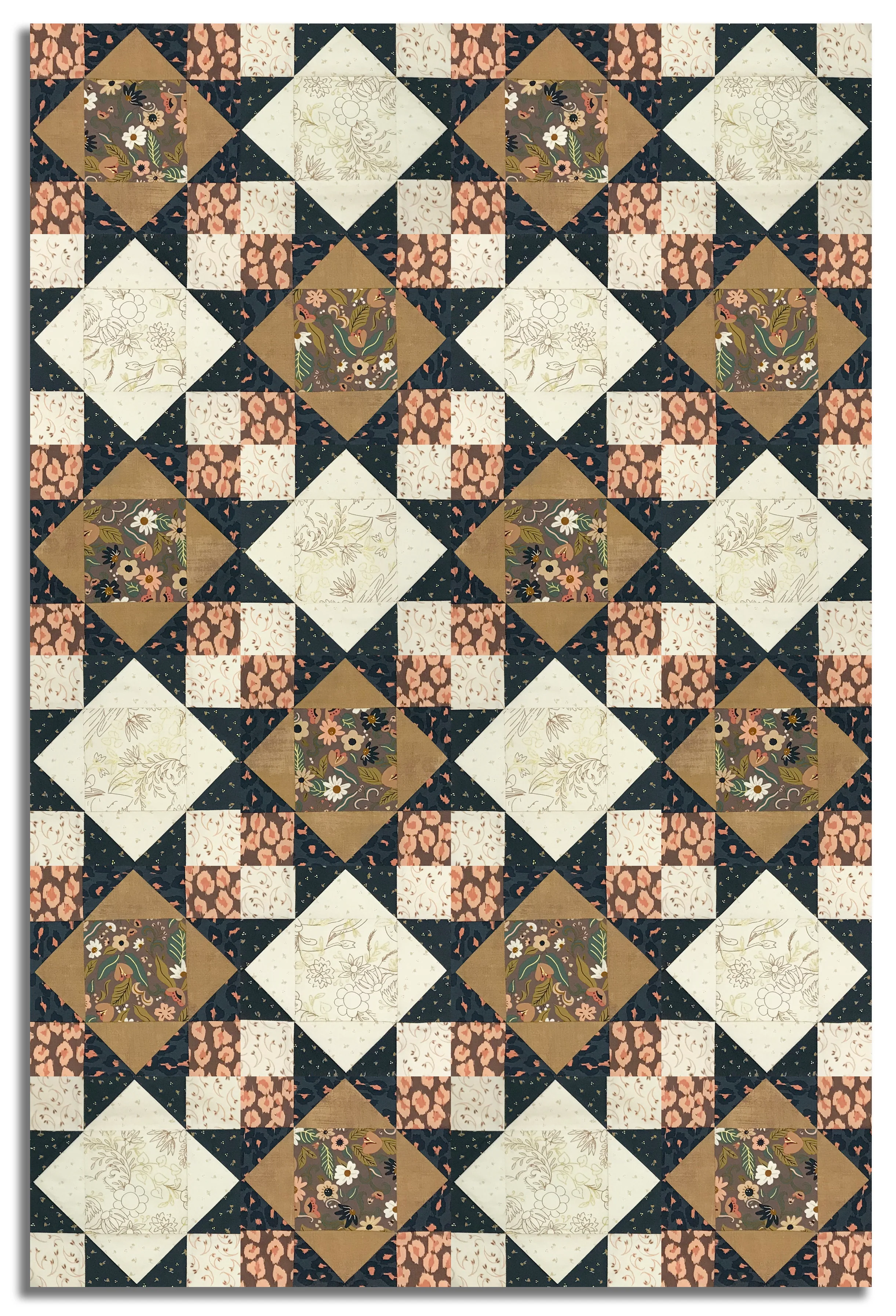Moda Pre-Cut 12 Block King's Crown Quilt Kit - Sunlit Ruins - Image 4