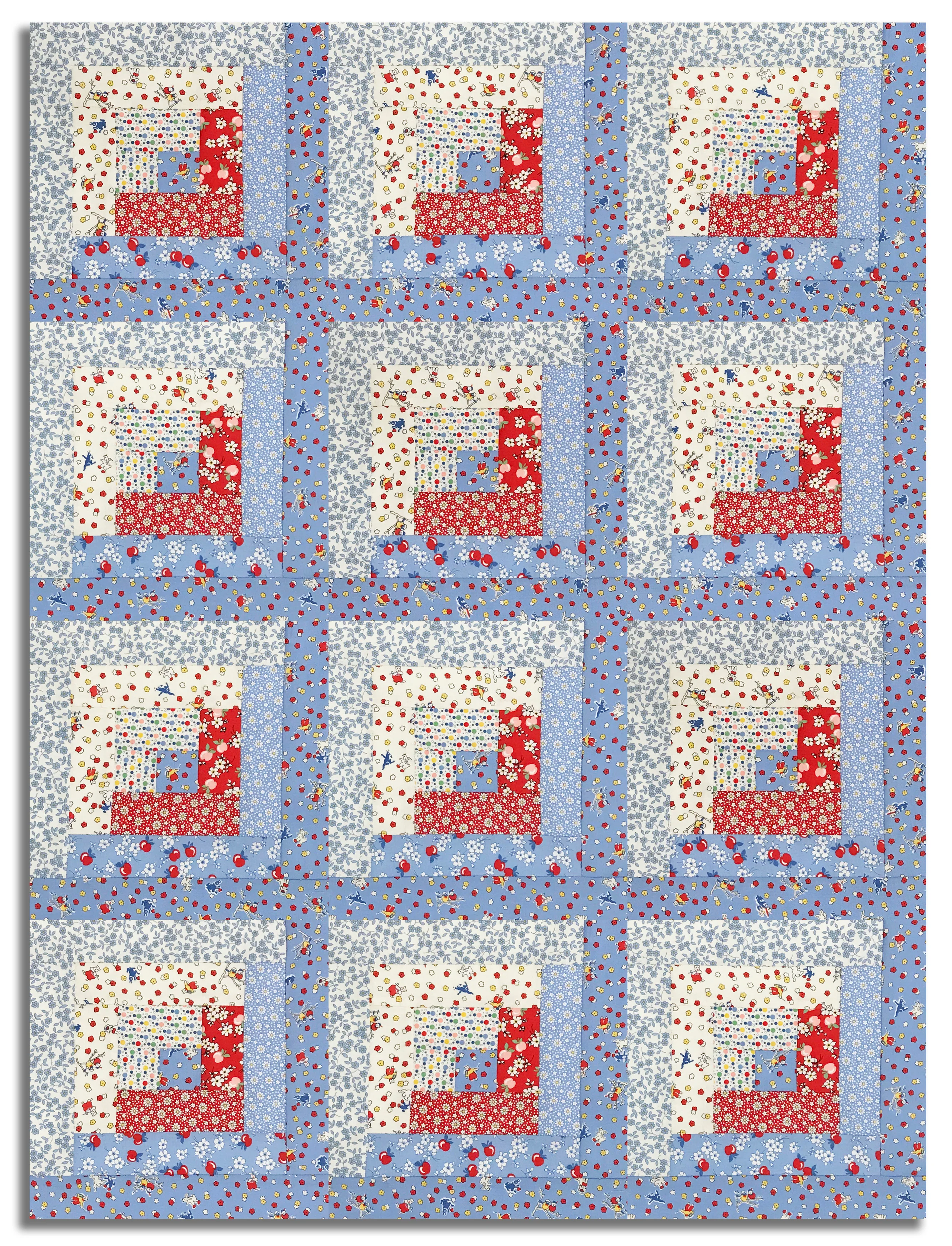 Moda Pre-cut 12 Block Log Cabin Quilt Kit - 30's Playtime 2025 - Image 2
