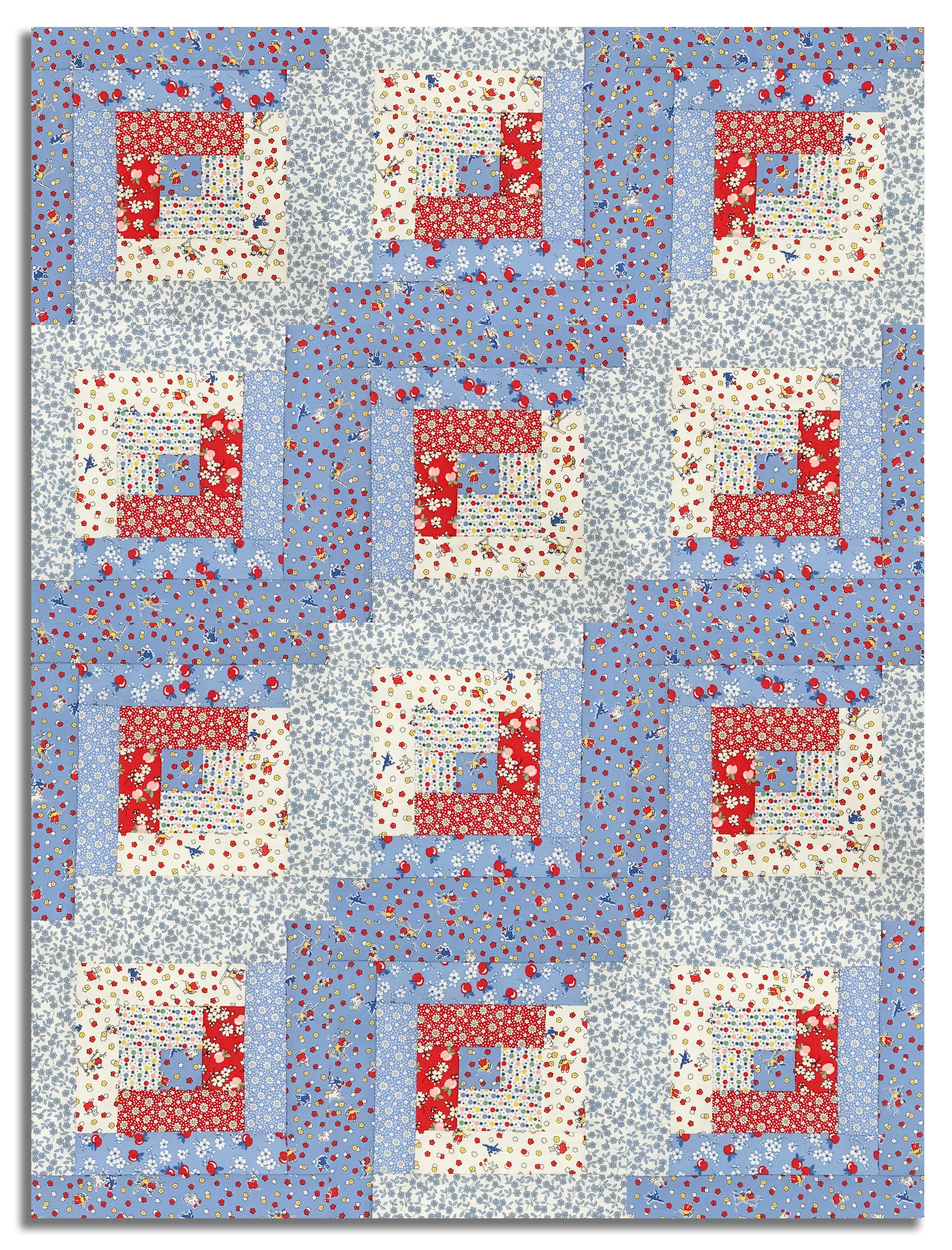 Moda Pre-cut 12 Block Log Cabin Quilt Kit - 30's Playtime 2025 - Image 3