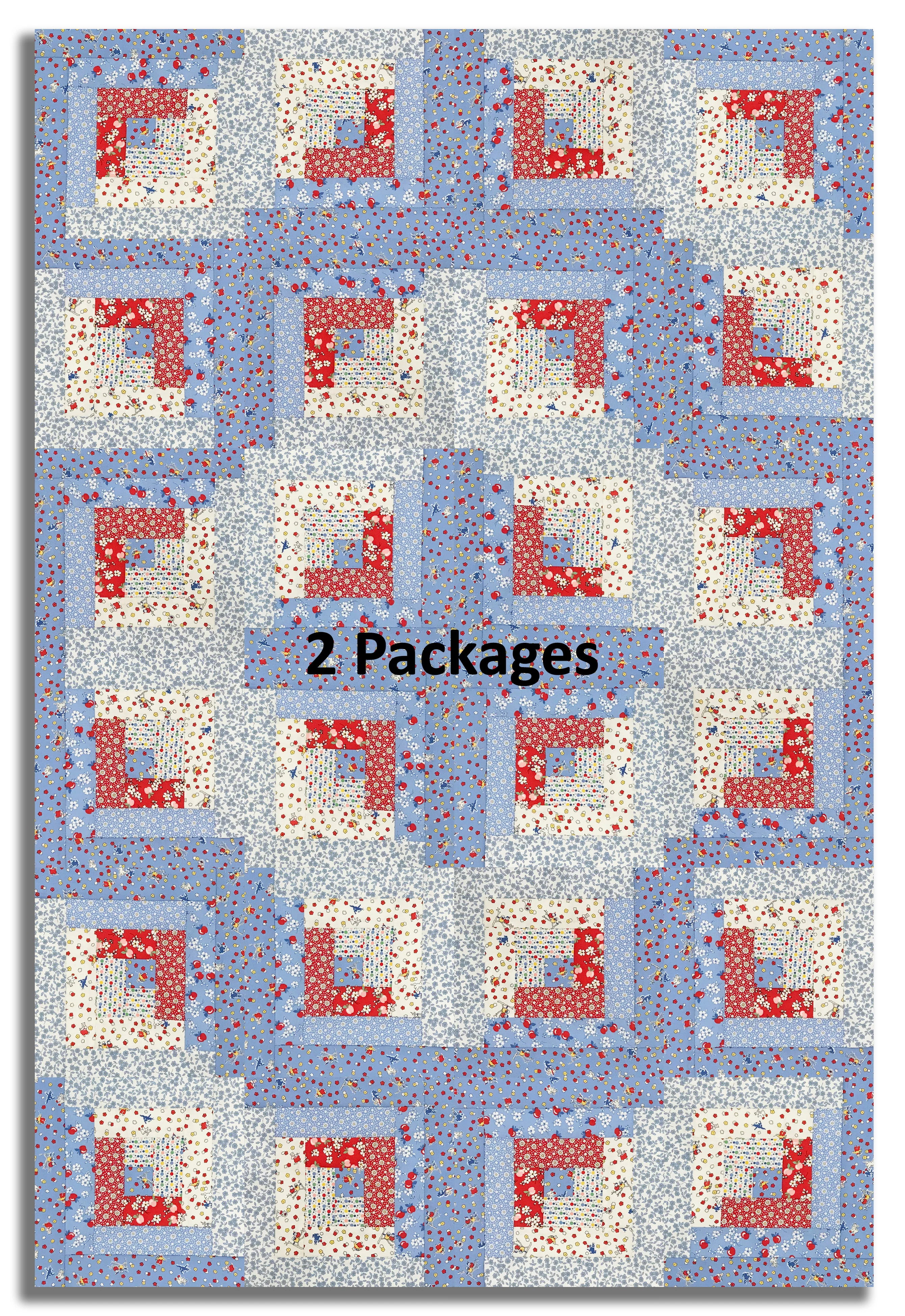 Moda Pre-cut 12 Block Log Cabin Quilt Kit - 30's Playtime 2025 - Image 4
