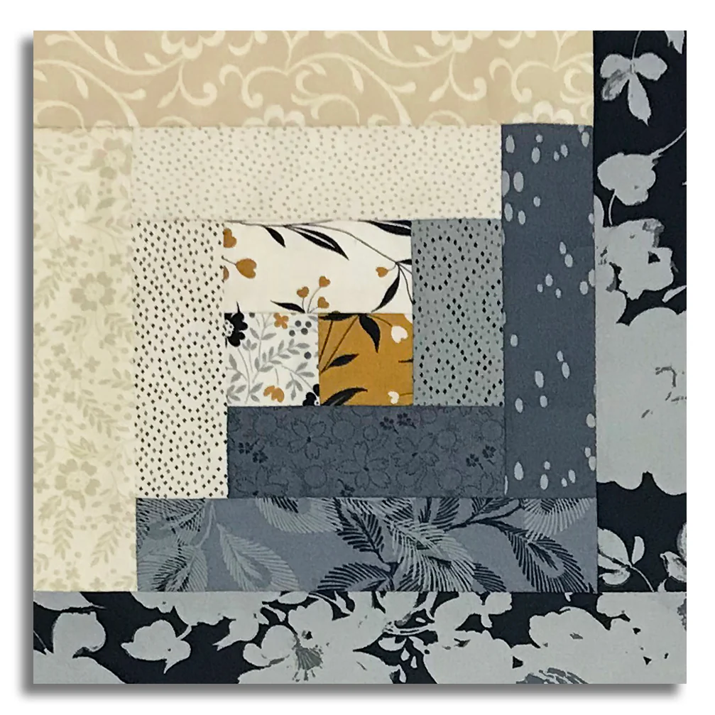 Moda Pre-cut 12 Block Log Cabin Quilt Kit - Arabesque - Dusk