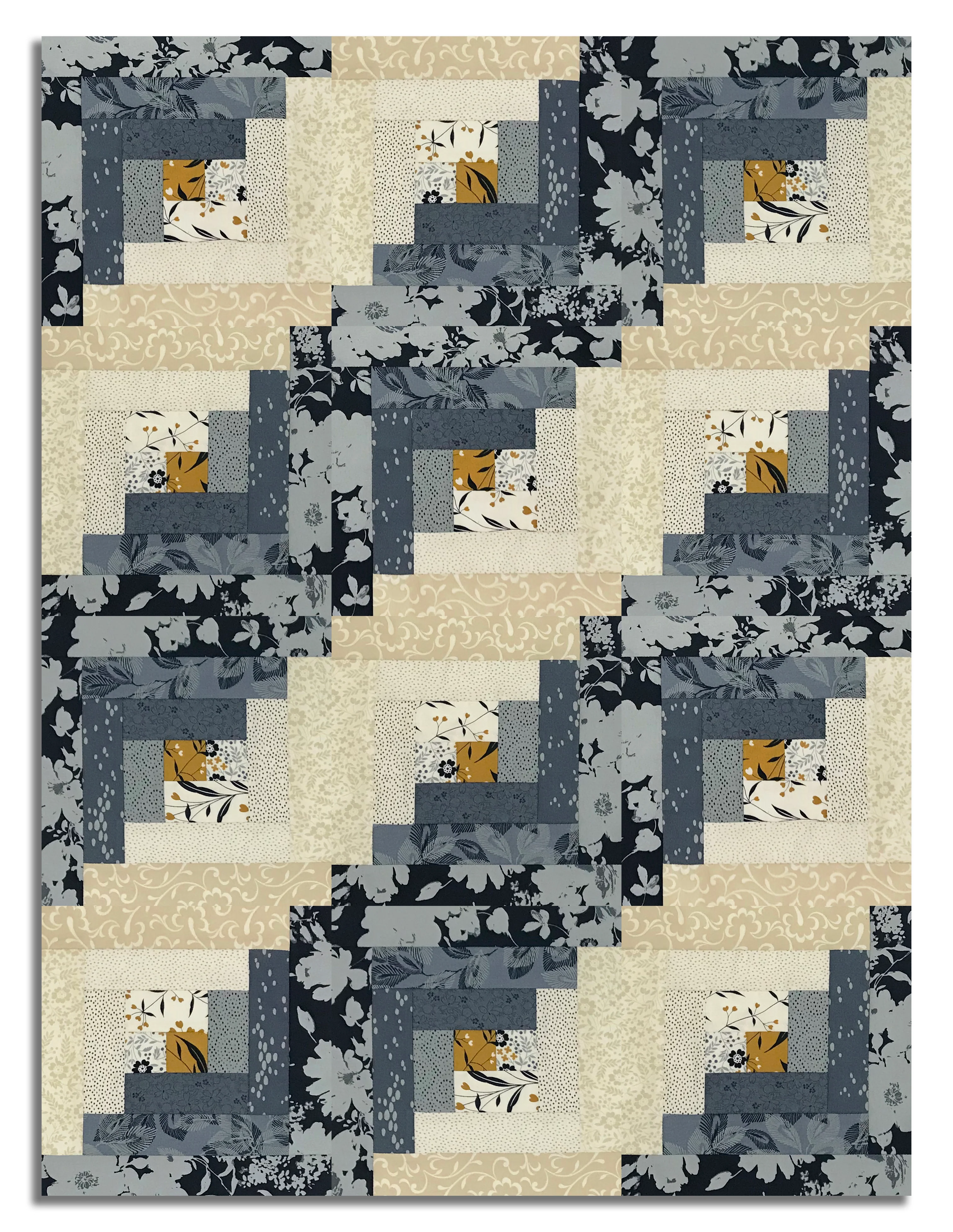 Moda Pre-cut 12 Block Log Cabin Quilt Kit - Arabesque - Dusk - Image 4