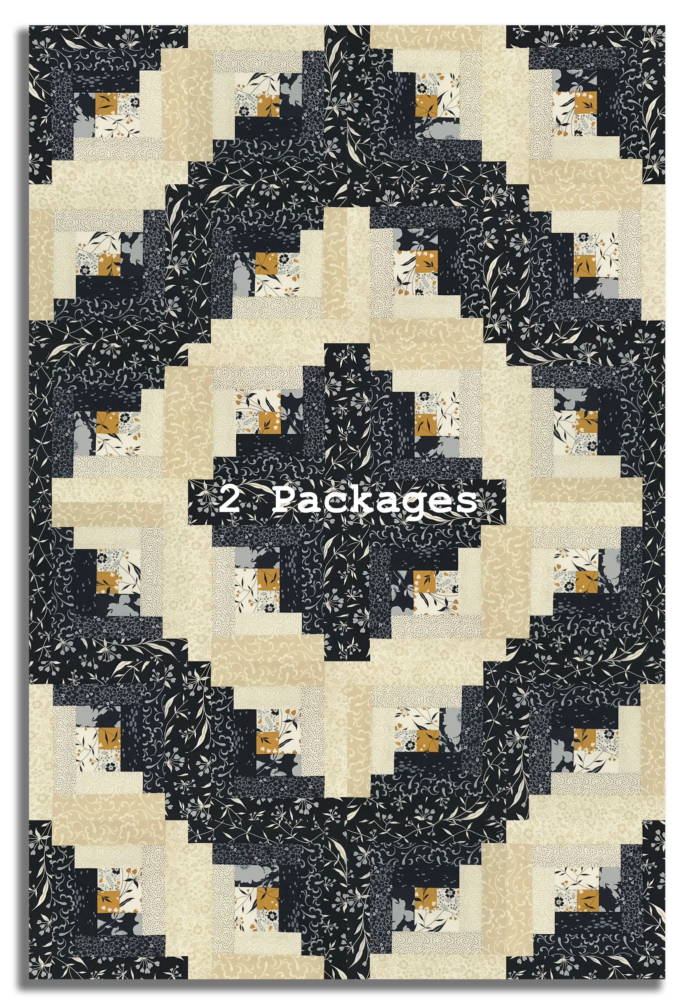 Moda Pre-cut 12 Block Log Cabin Quilt Kit - Arabesque - Midnight - Image 4