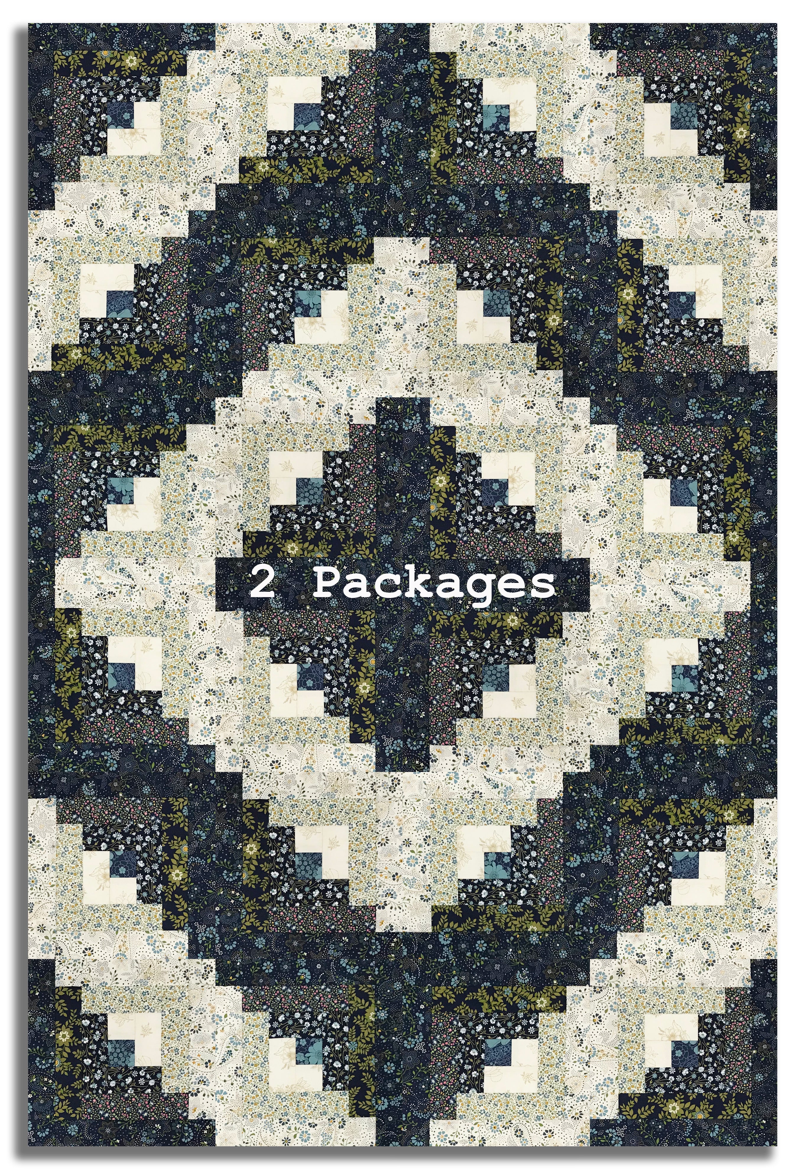 Moda Pre-cut 12 Block Log Cabin Quilt Kit - Chelsea Garden - Midnight - Image 5