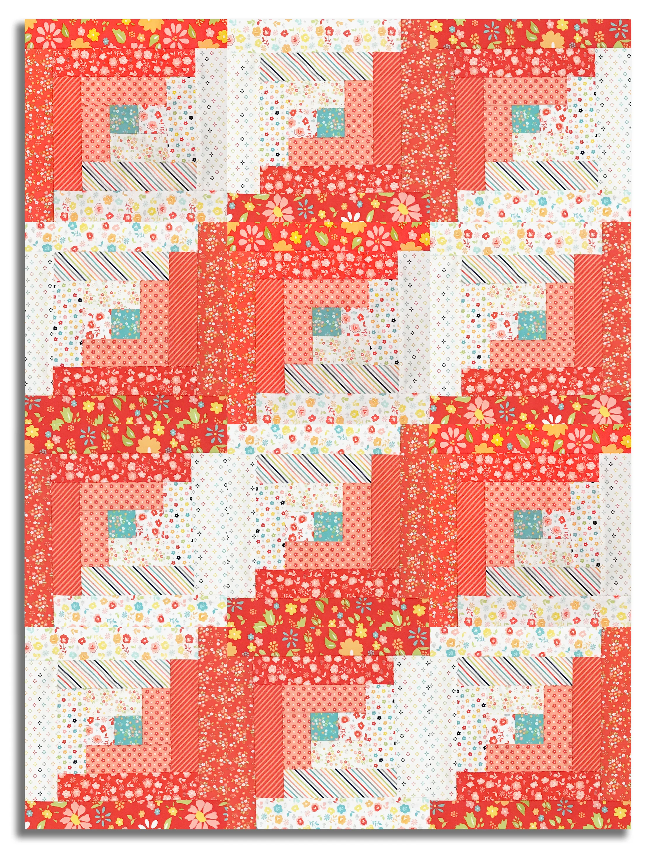 Moda Pre-cut 12 Block Log Cabin Quilt Kit - Delightfully Yours - Image 3