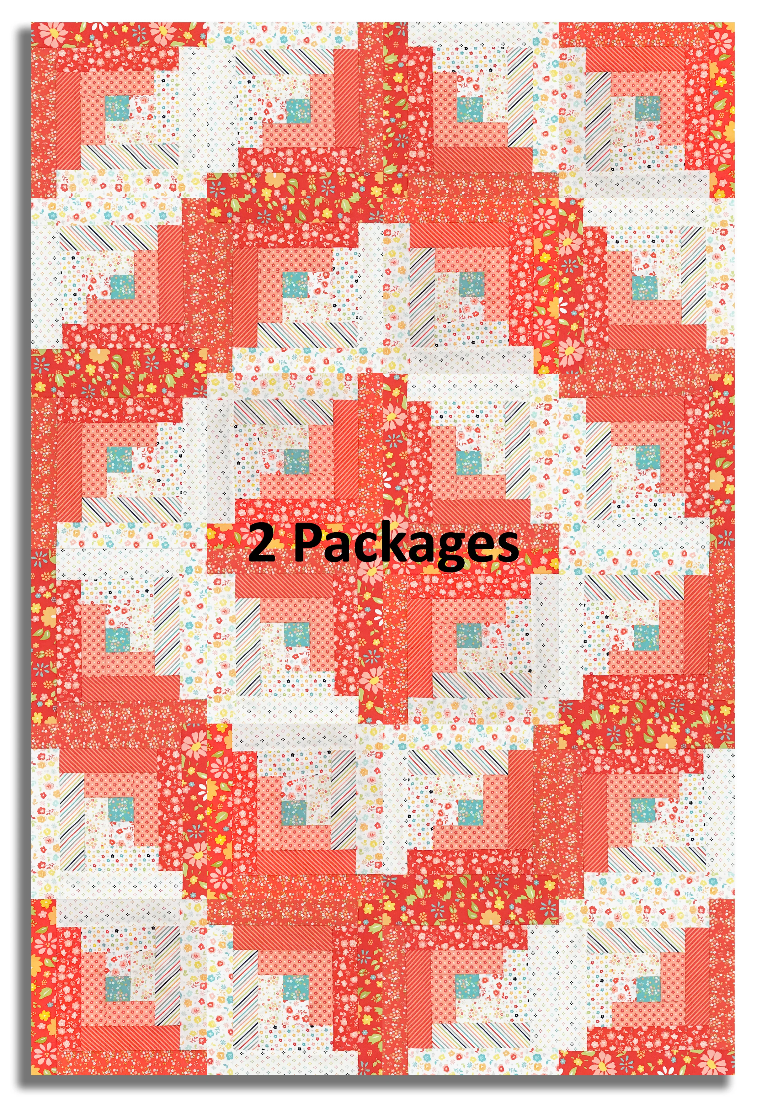 Moda Pre-cut 12 Block Log Cabin Quilt Kit - Delightfully Yours - Image 4