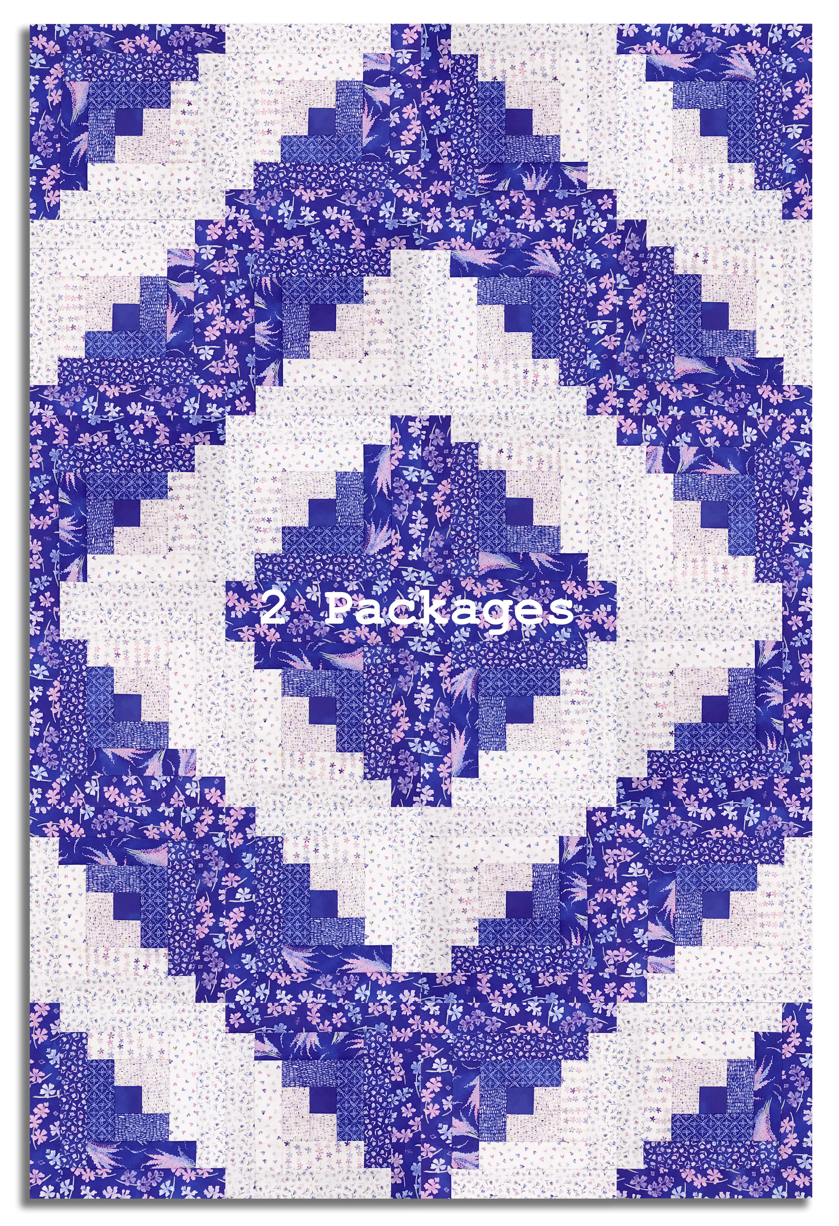 Moda Pre-cut 12 Block Log Cabin Quilt Kit - Delphinium - Image 4